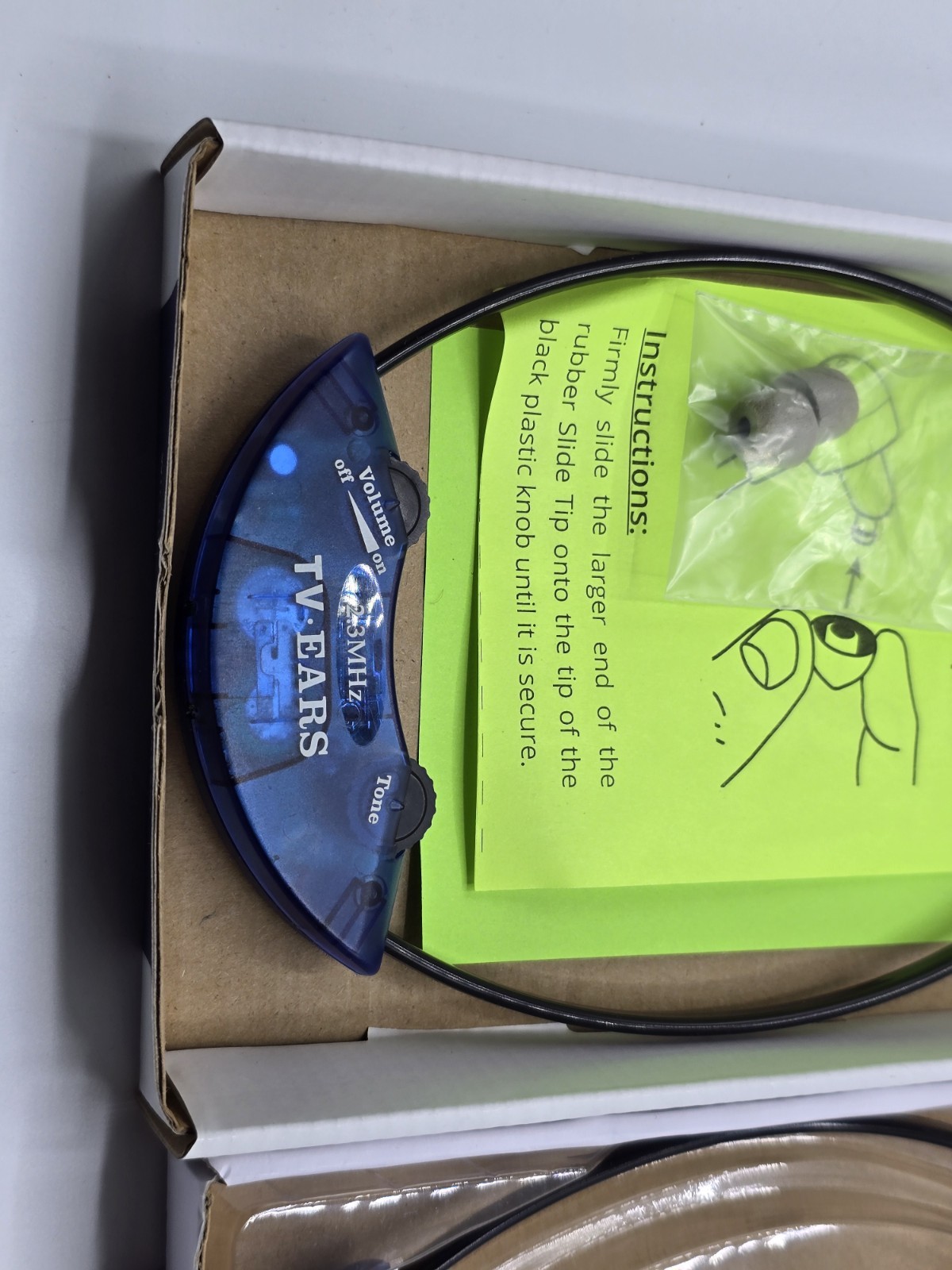 TV Ears Digital 5.0 Wireless Hearing System w/ 2 Headsets, Cables, Ear Tips Etc
