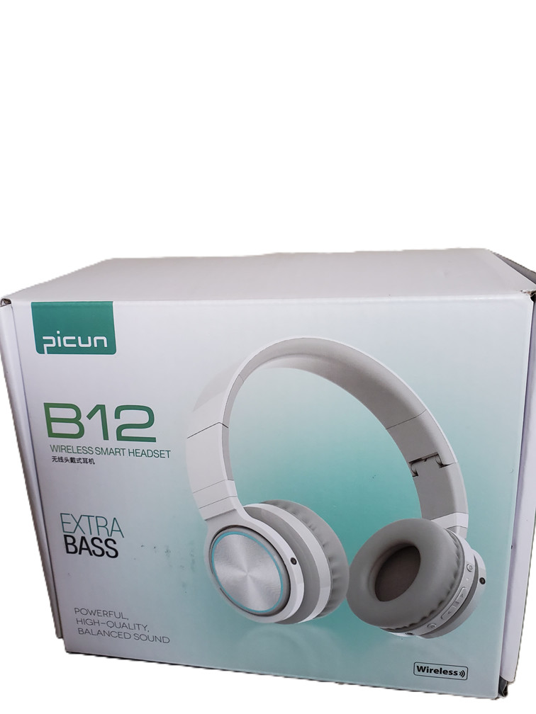 Picun B12 Wireless Bluetooth Smart Headphones Black Over the Ear