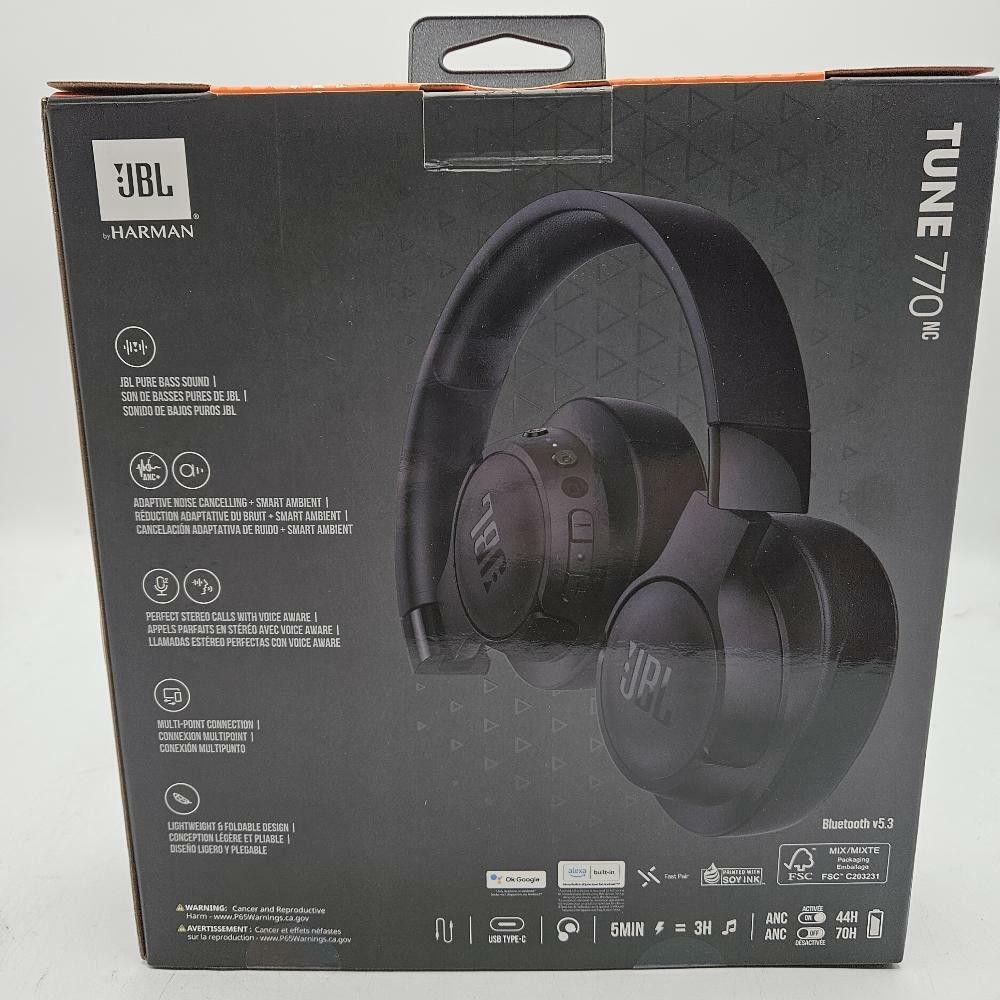 JBL Tune 770NC – Adaptive Noise Cancelling Wireless Over-Ear Headphones (Black)