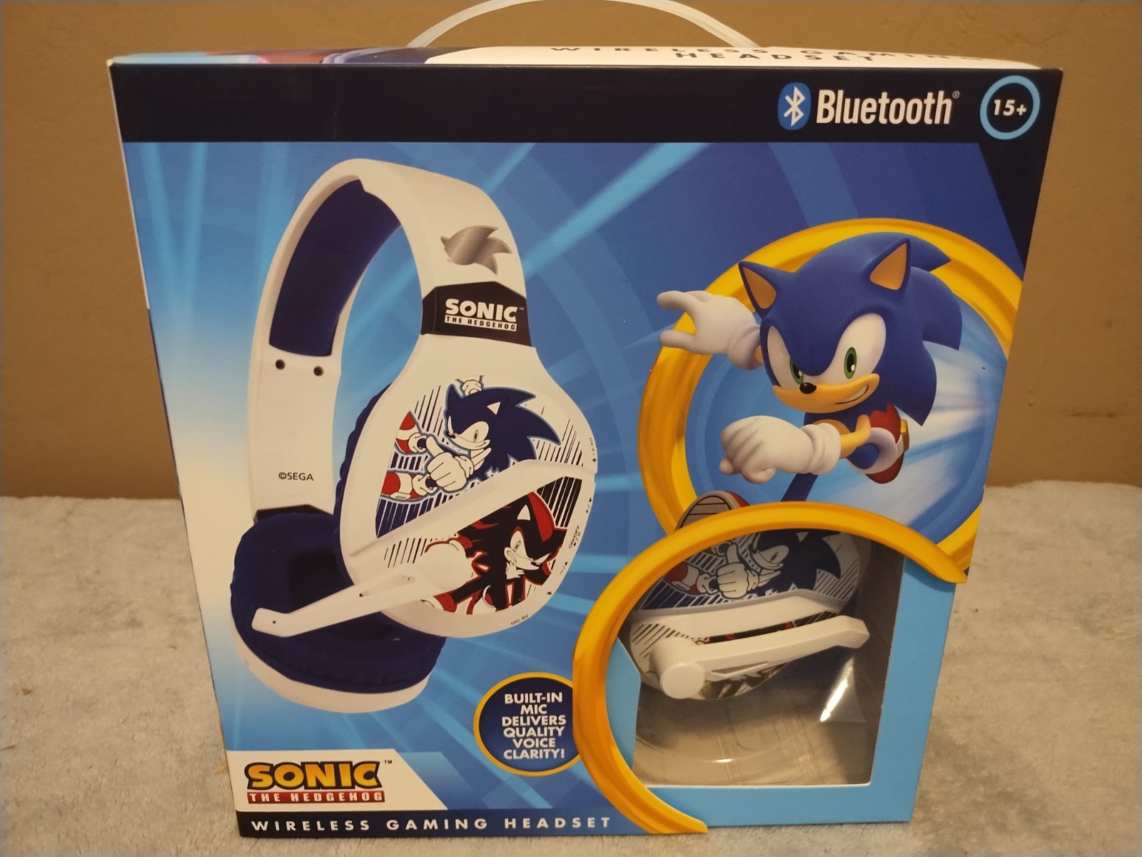 NEW Sonic The Hedgehog Bluetooth Wireless White Gaming Headset w/Built-In Mic