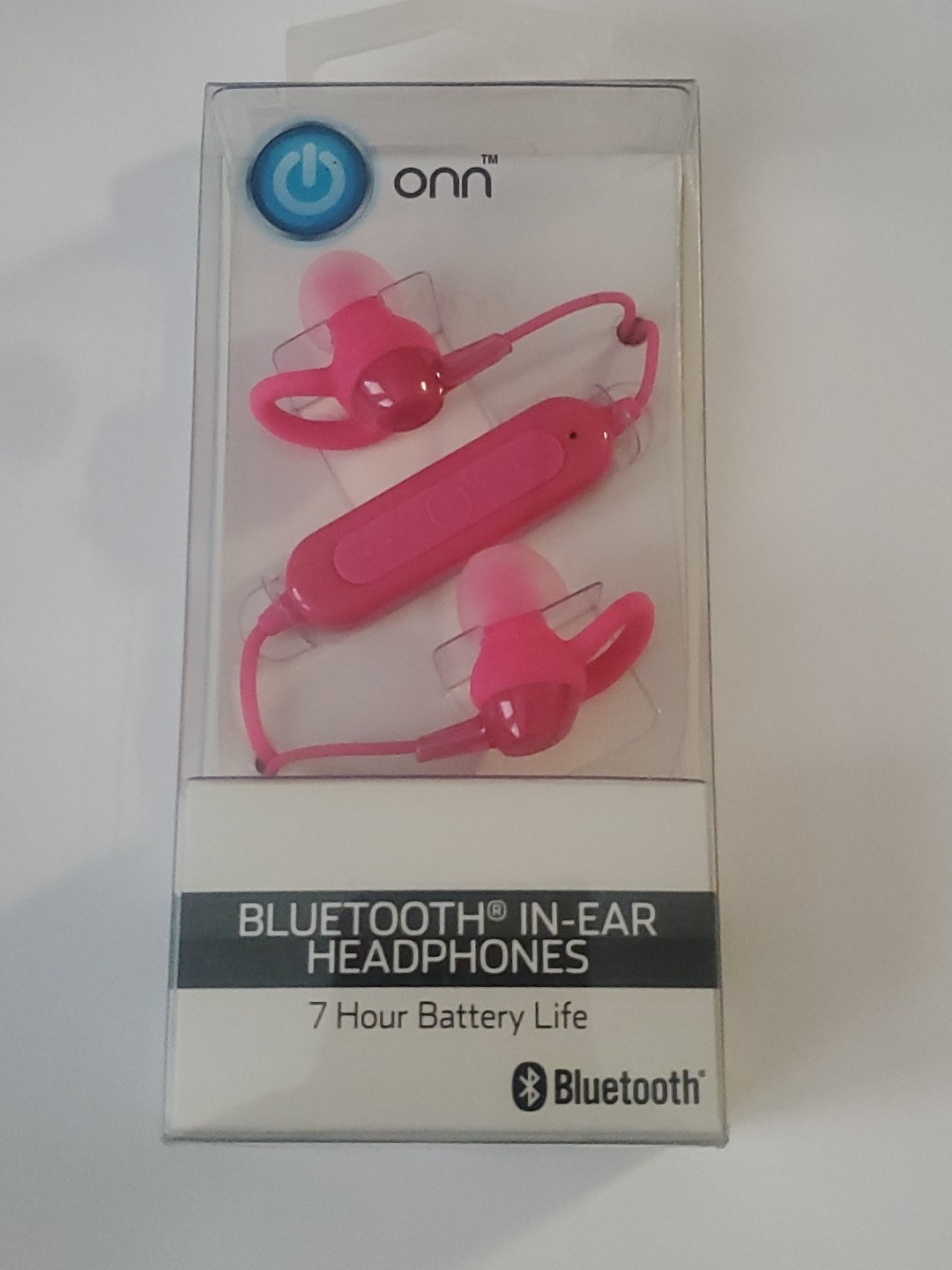 ONN Bluetooth Wireless In-Ear Headphones Pink Built-in Microphone Model 1833A