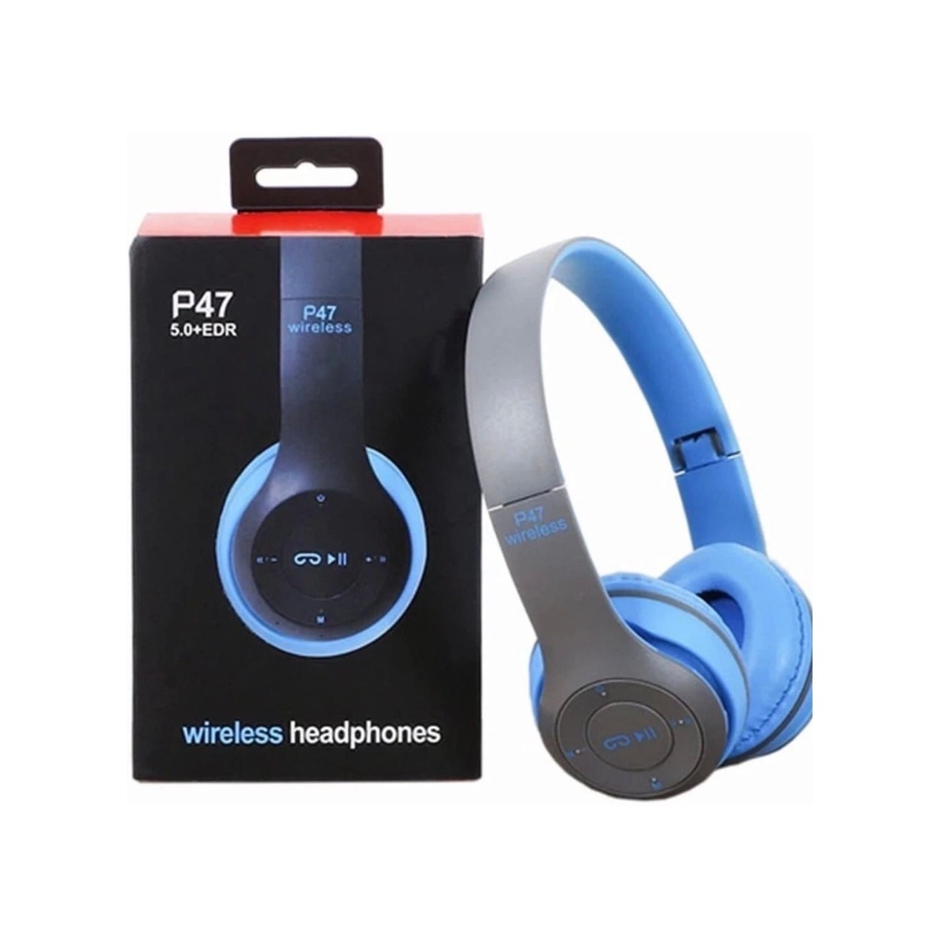 P47 Wireless Over Ear 5.0+EDR Headphones Blue