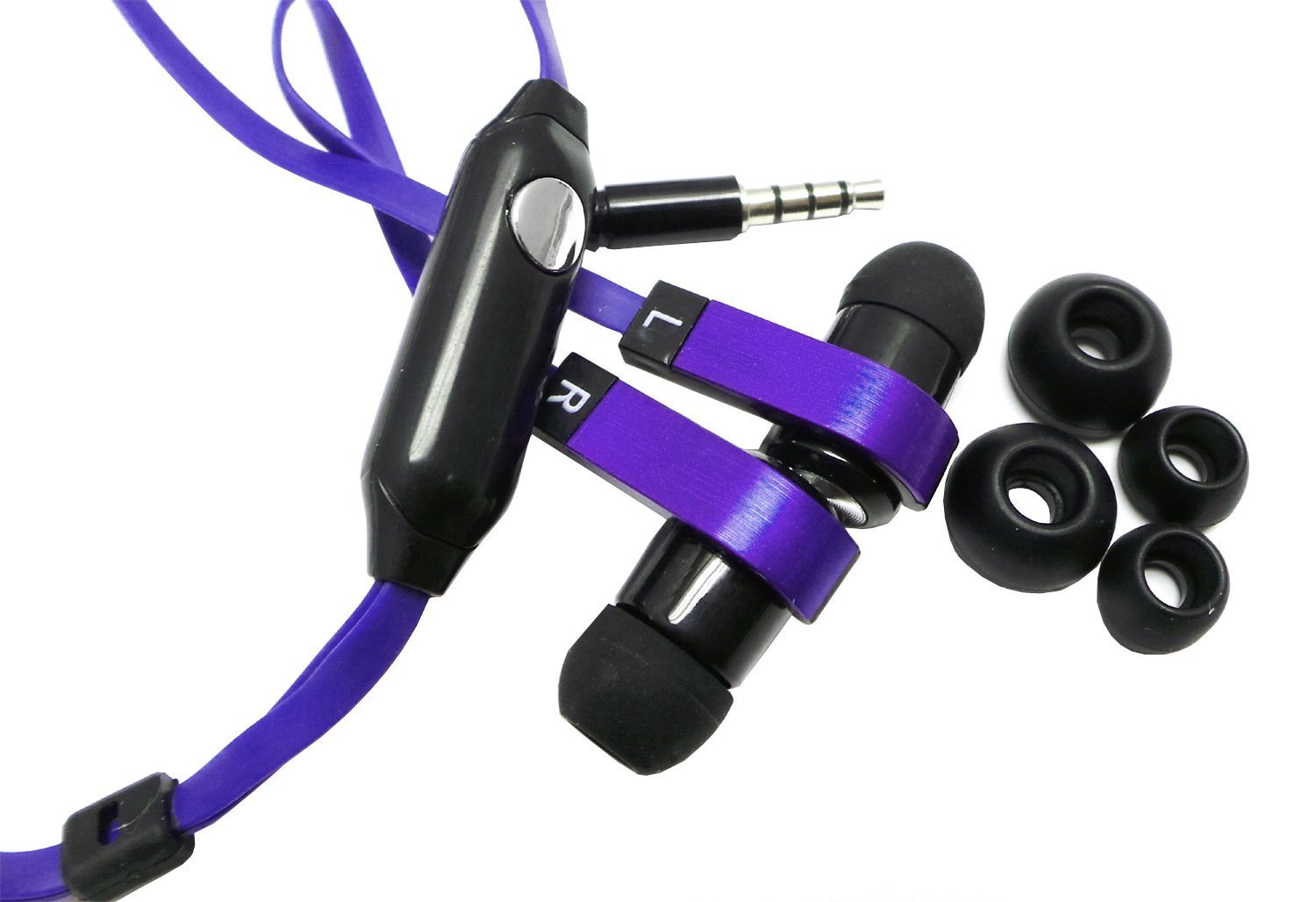 3.5mm In-Ear Headphone Noodle Earphone Flat Earbud Headset For Samsung iPhone LG