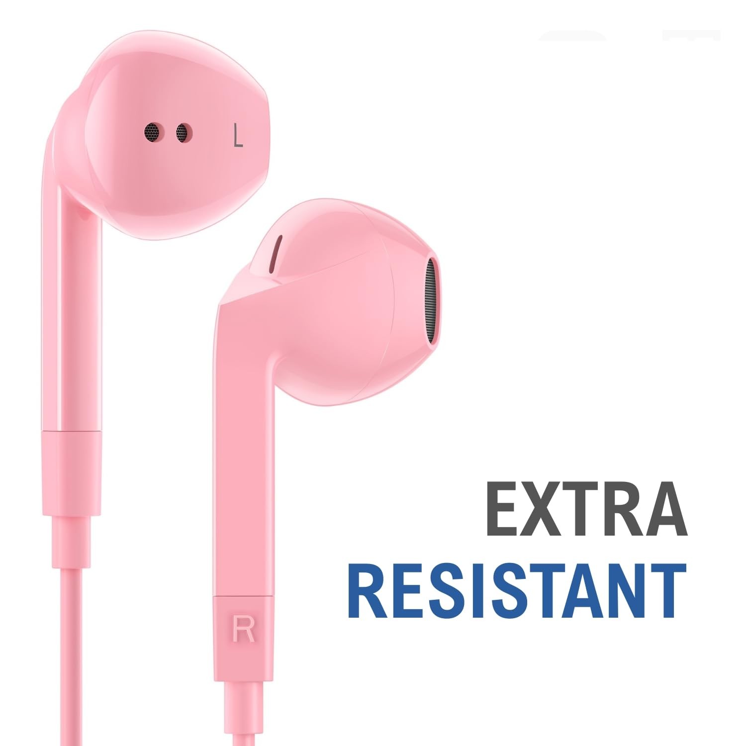 LUDOS FEROX Wired Earbuds in-Ear Headphones, 5 Year Warranty, 1 Pack, Pink