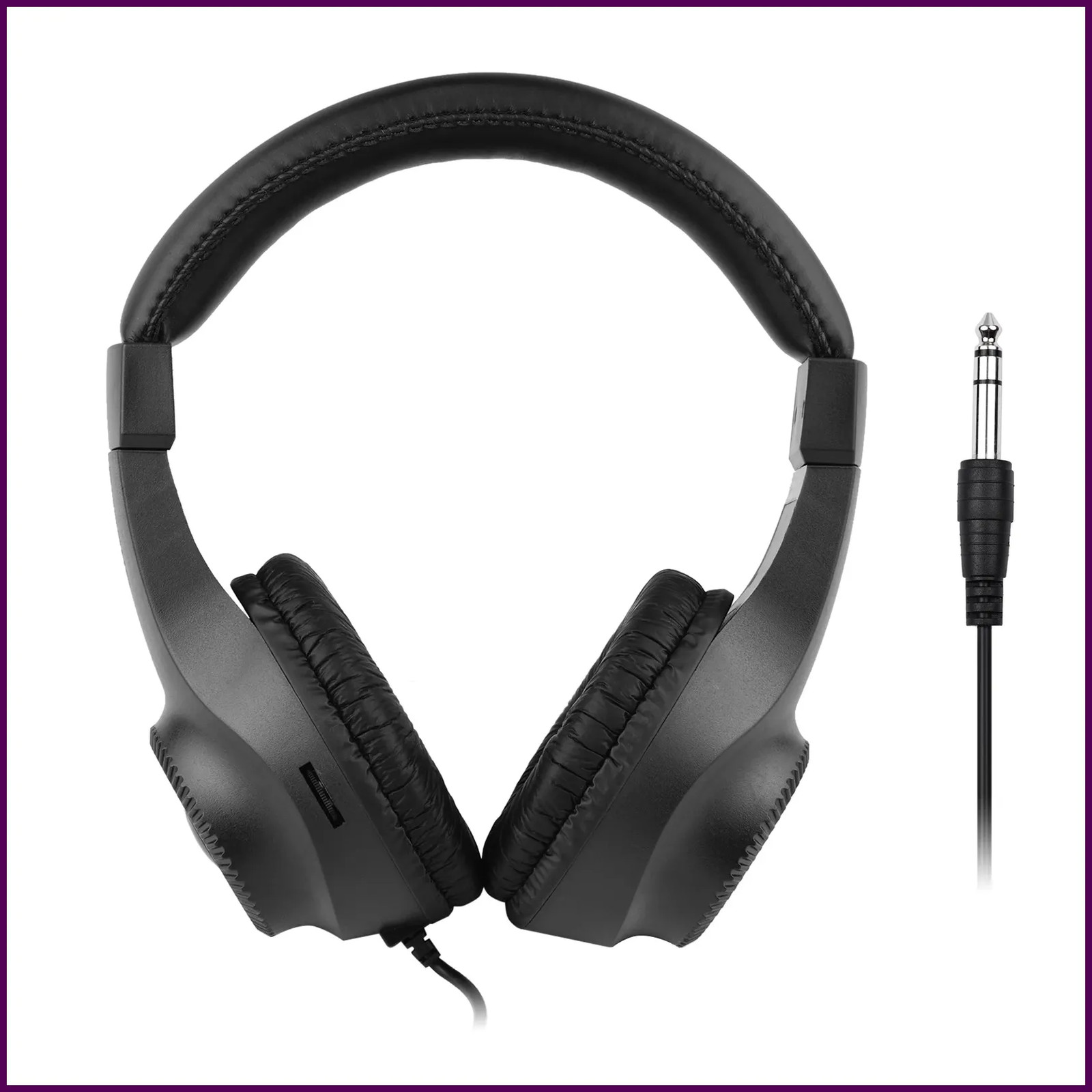 Wired Stereo Monitor Headphones Over-ear Headset with 50mm Driver 6.5mm Plug