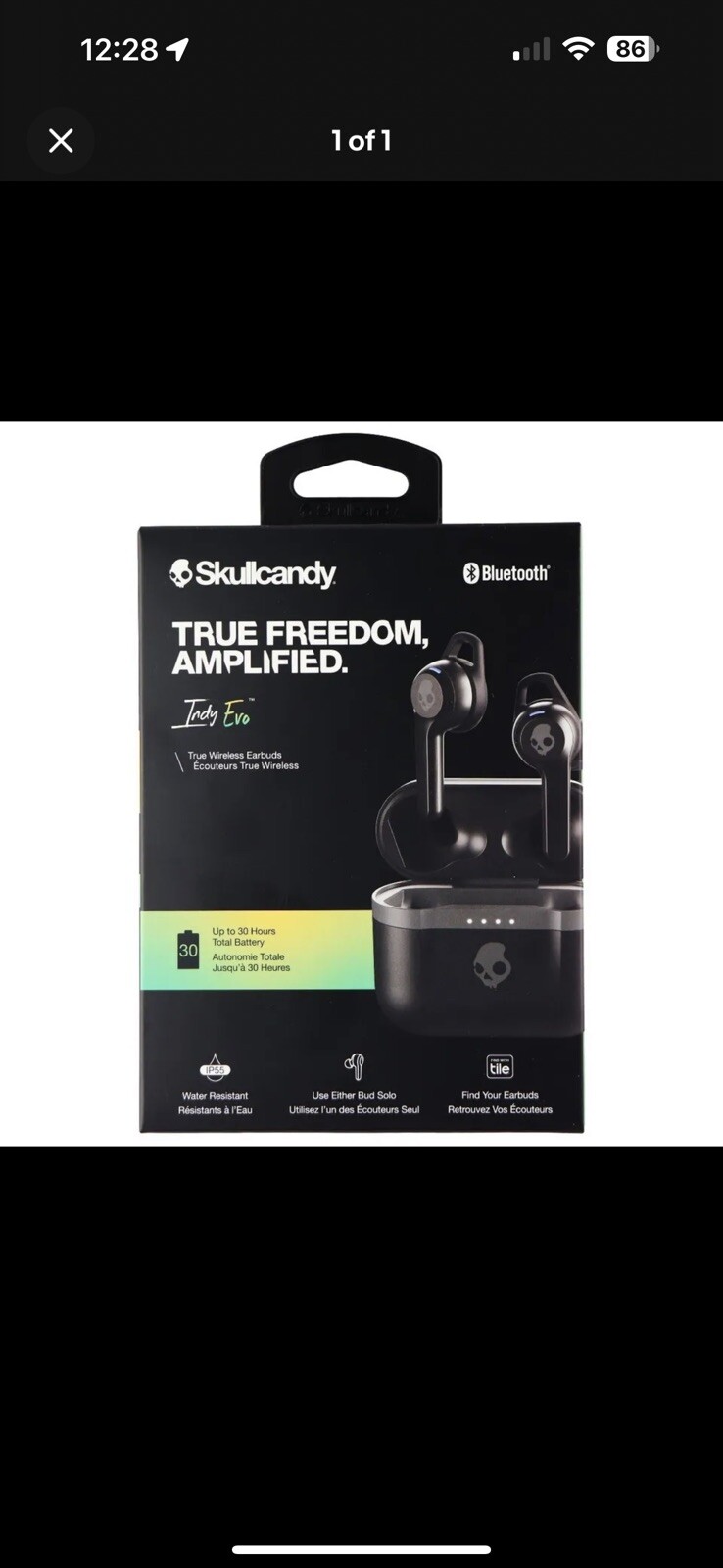 Skullcandy Indy Evo True Wireless In-Ear Earbuds – True Black