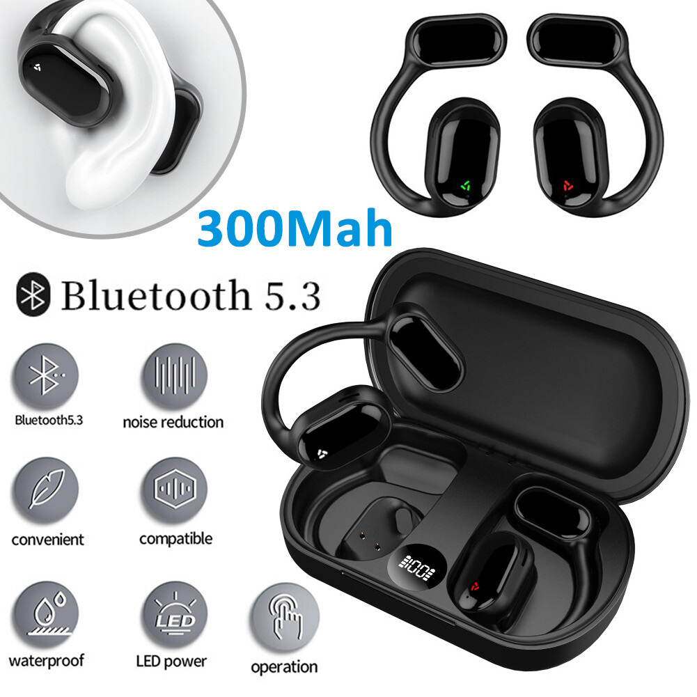 True Wireless Bone Conduction Headphones Bluetooth 5.3 Wireless Headset Earbuds