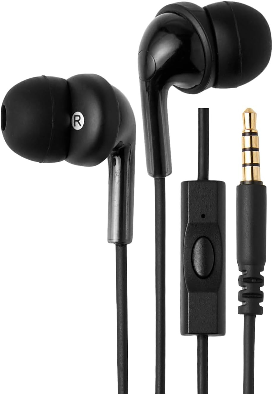 Amazon Basics Wired Earbuds with Microphone, in Ear Headphones, 3.5Mm Jack, 4.2