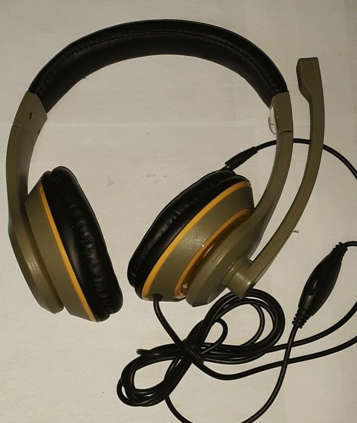 AUDIO COUNCIL PWN GAMING HEADSET HEADPHONES WITH BOOM MIC OLIVE GREEN uns nwop
