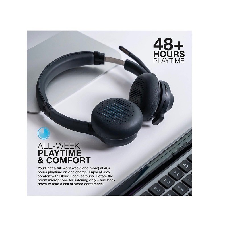 JLab Go Work Wireless Headset Unisex OS Black New 2nd Gen Bluetooth Multipoint