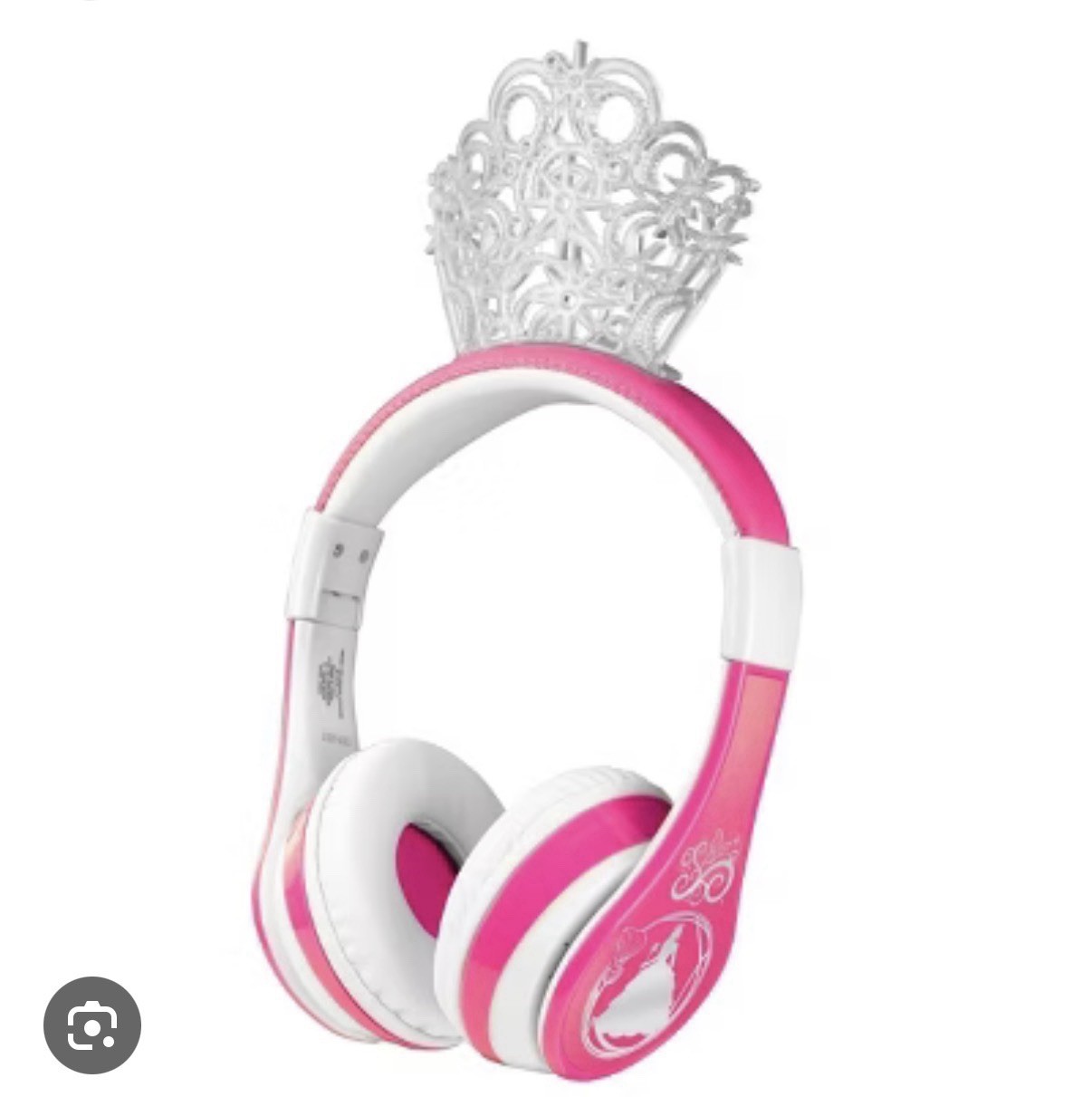 Wicked Bluetooth Wireless Headphones For Kids Pink/White With Crown & Bonus Deta