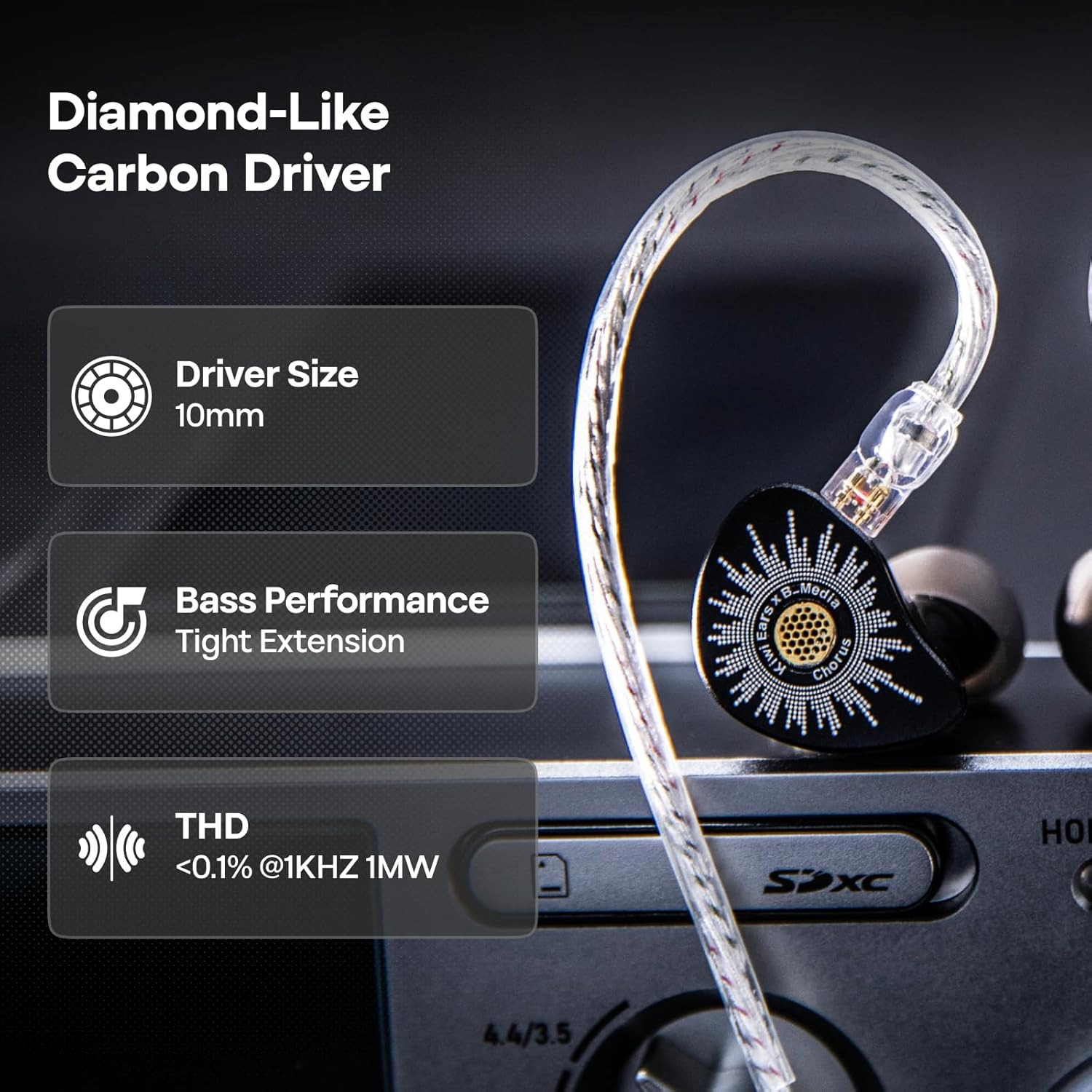 Kiwi Ears X B_Media: Chorus in Ear Monitor,Dlc Diaphragm Dynamic Driver Wired Ea