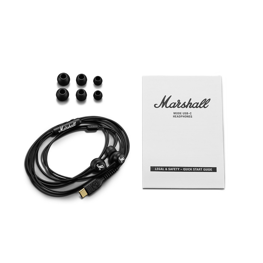 Marshall Mode USB-C Wired Earbuds Black In Ear Headphones Mic Remote