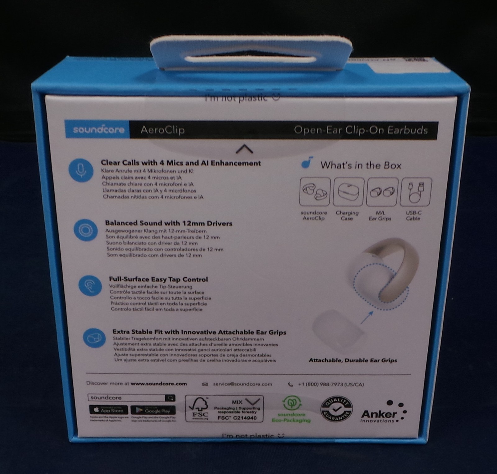 Soundcore AeroClip Open-Ear Clip-On Earbuds Adaptive Comfort 4 Mic&AI Clear Call