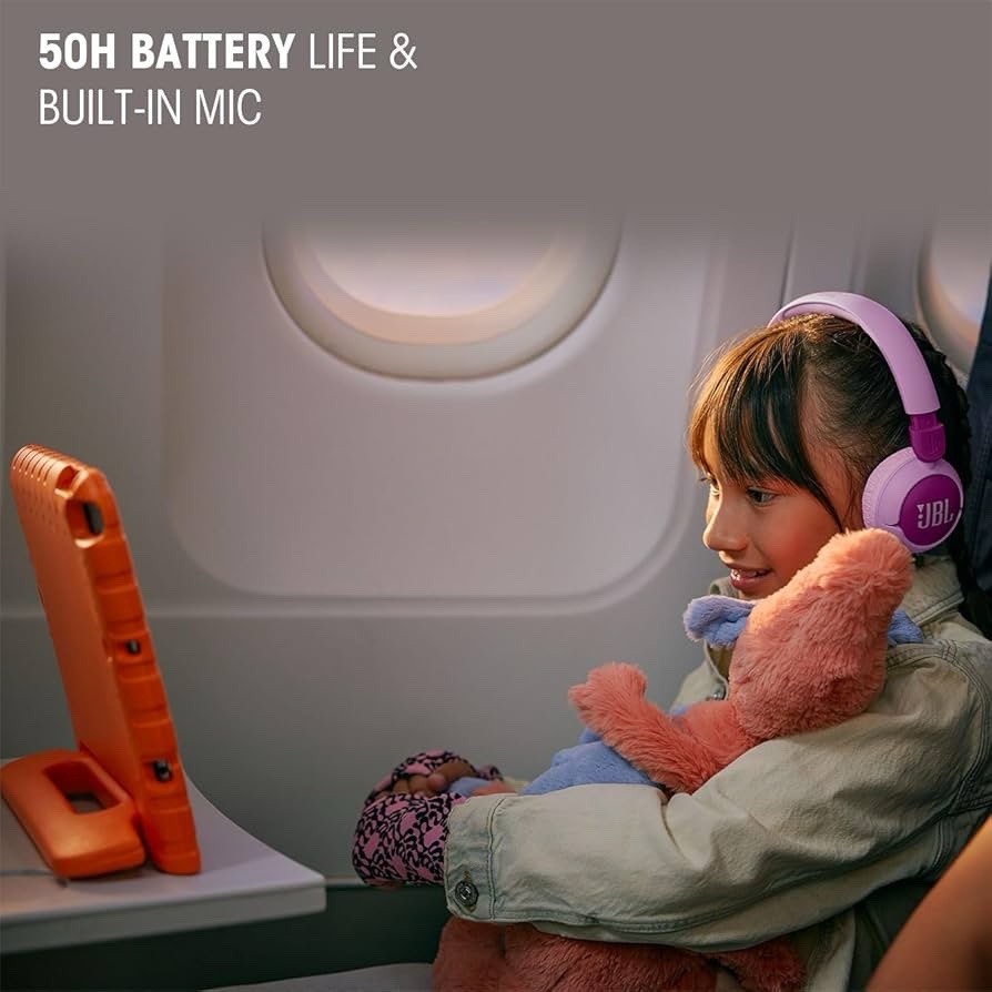 JBL Junior 320BT Kids Wireless Bluetooth On-Ear Headphones for Kids (Purple)