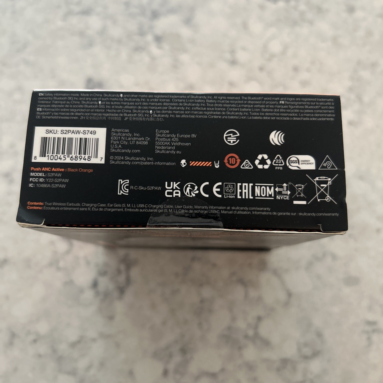 New Skullcandy Push ANC Active in-Ear Wireless Earbuds, 58 Hr Battery, IP67