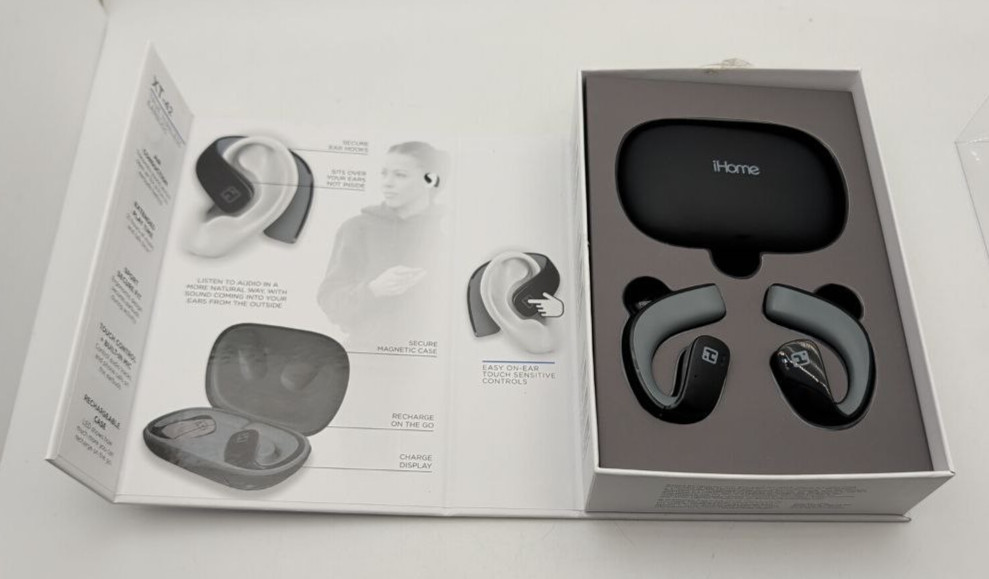 iHome True Wireless Earbuds Sport Touch control EarHook Headphones with Mic
