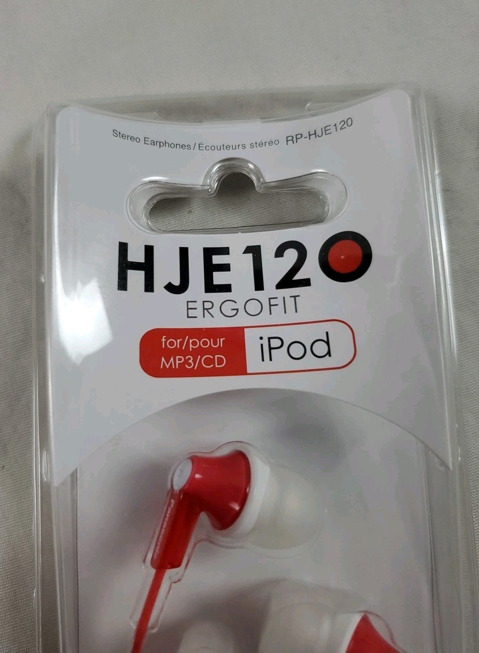 NEW Panasonic HJE 12 Ergo Fit iPod Wired Earbuds RED RP-HJE125 FREE SHIPPING