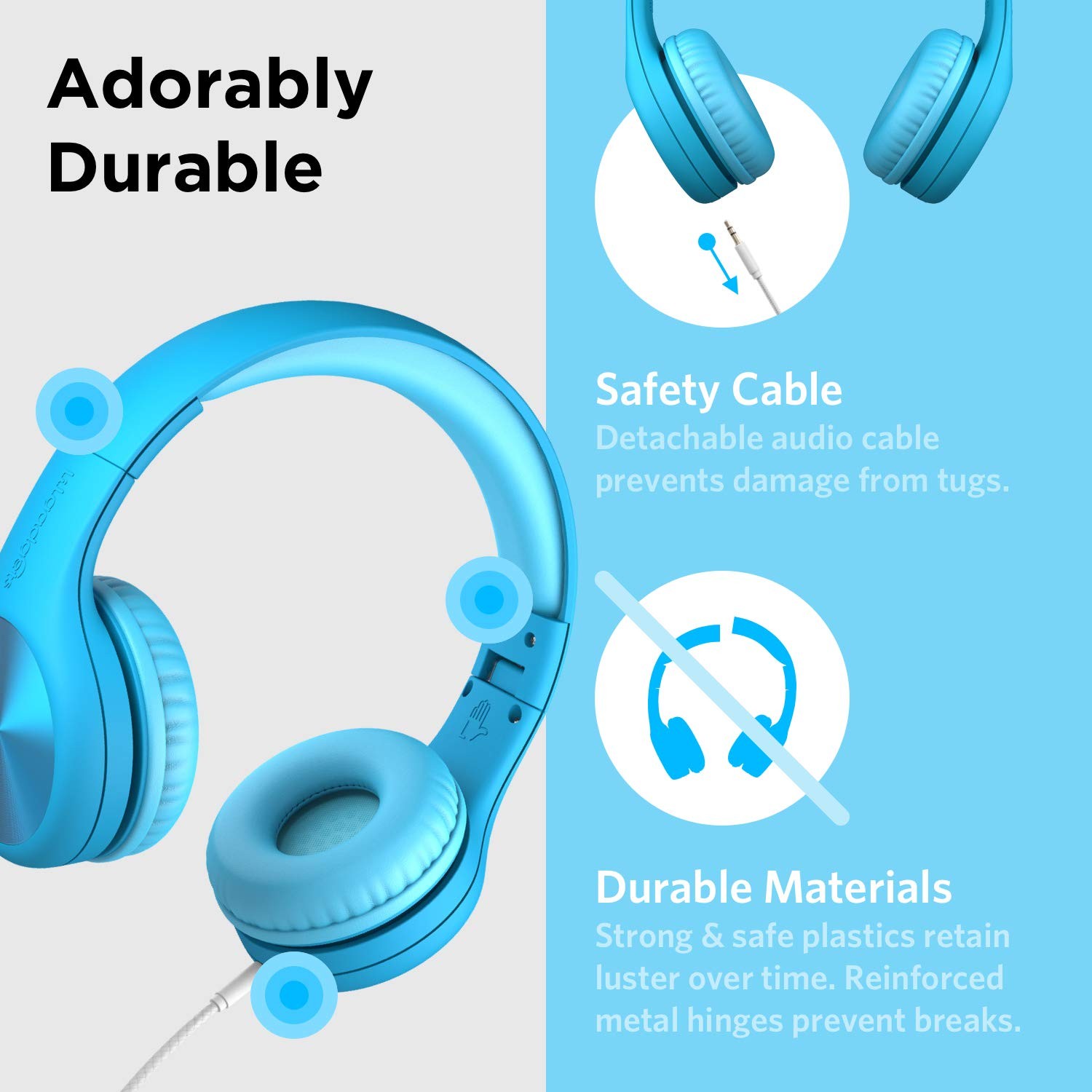 Blue Connect+ Pro Wired Kids Headphones Microphone Volume Limiting OverEar