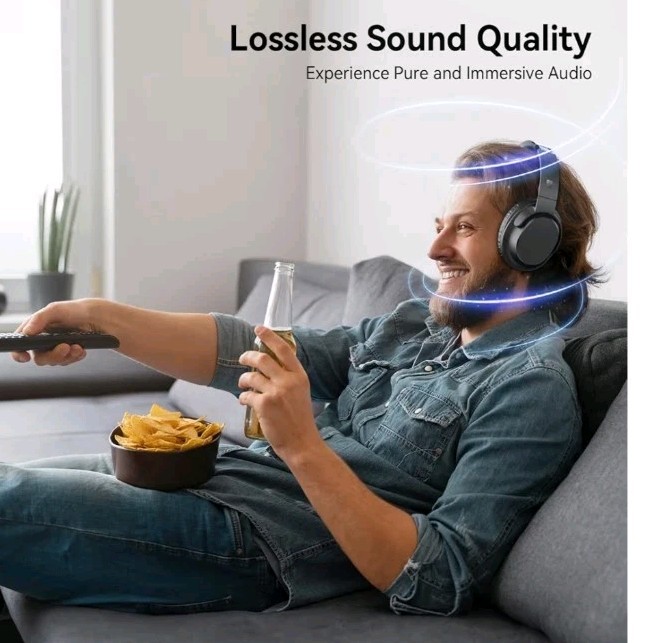 TV Headphones Wireless for Seniors / Privacy w Charging Base New Excellent Audio