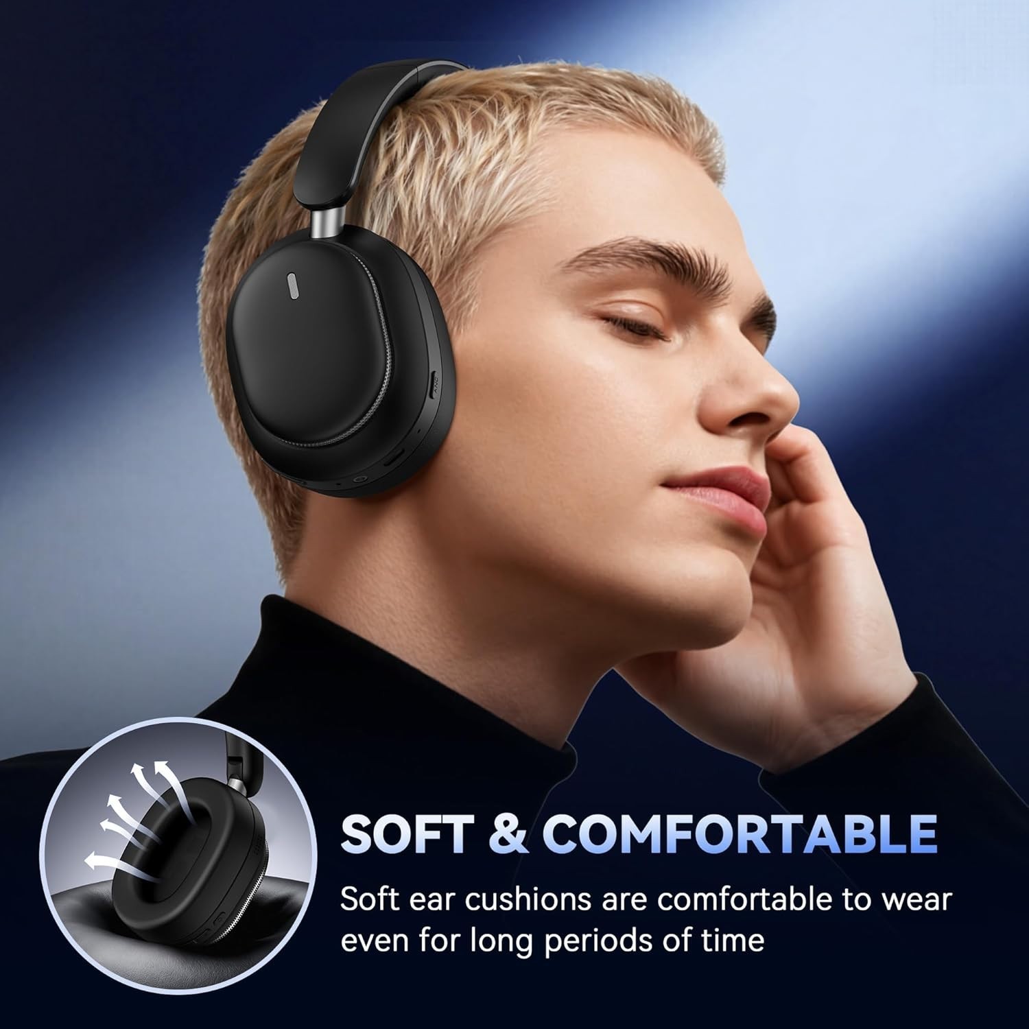 Bluetooth 6.0 Over Ear Headphones – 50 Hours Playtime & Deep Bass