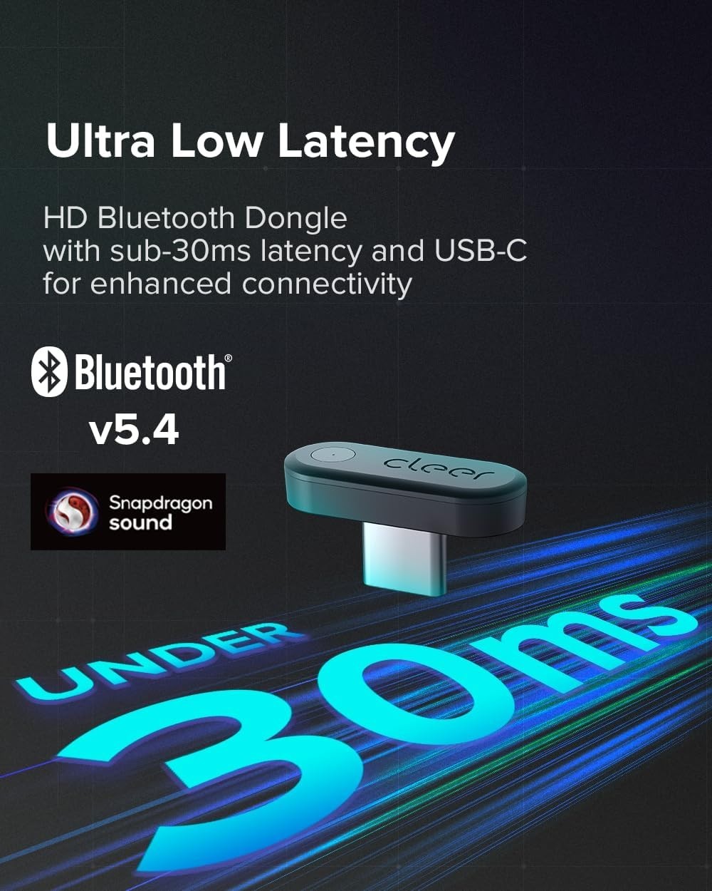 Cleer Ultra Low Latency Dongle for ARC3 Open Ear Headphones [Dongle Only]