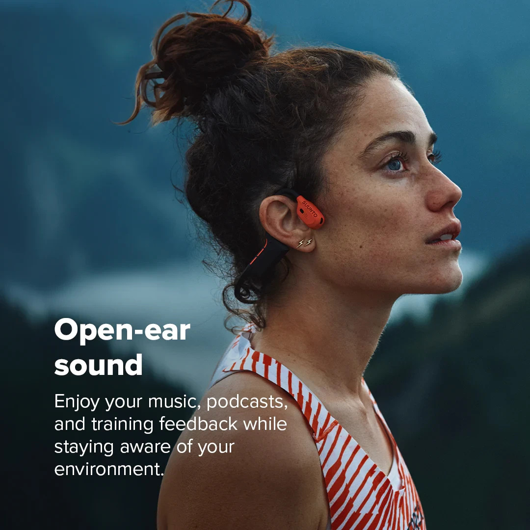 Suunto Wing 2 SS051260000 Bone Conduction w/ Powerbank Headphones – Coral Orange