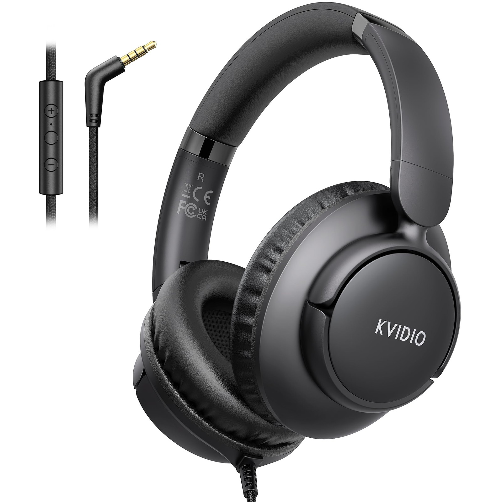 Wired Headphones with Microphone, Over Ear Lightweight Foldable 3.5mm Plug in…