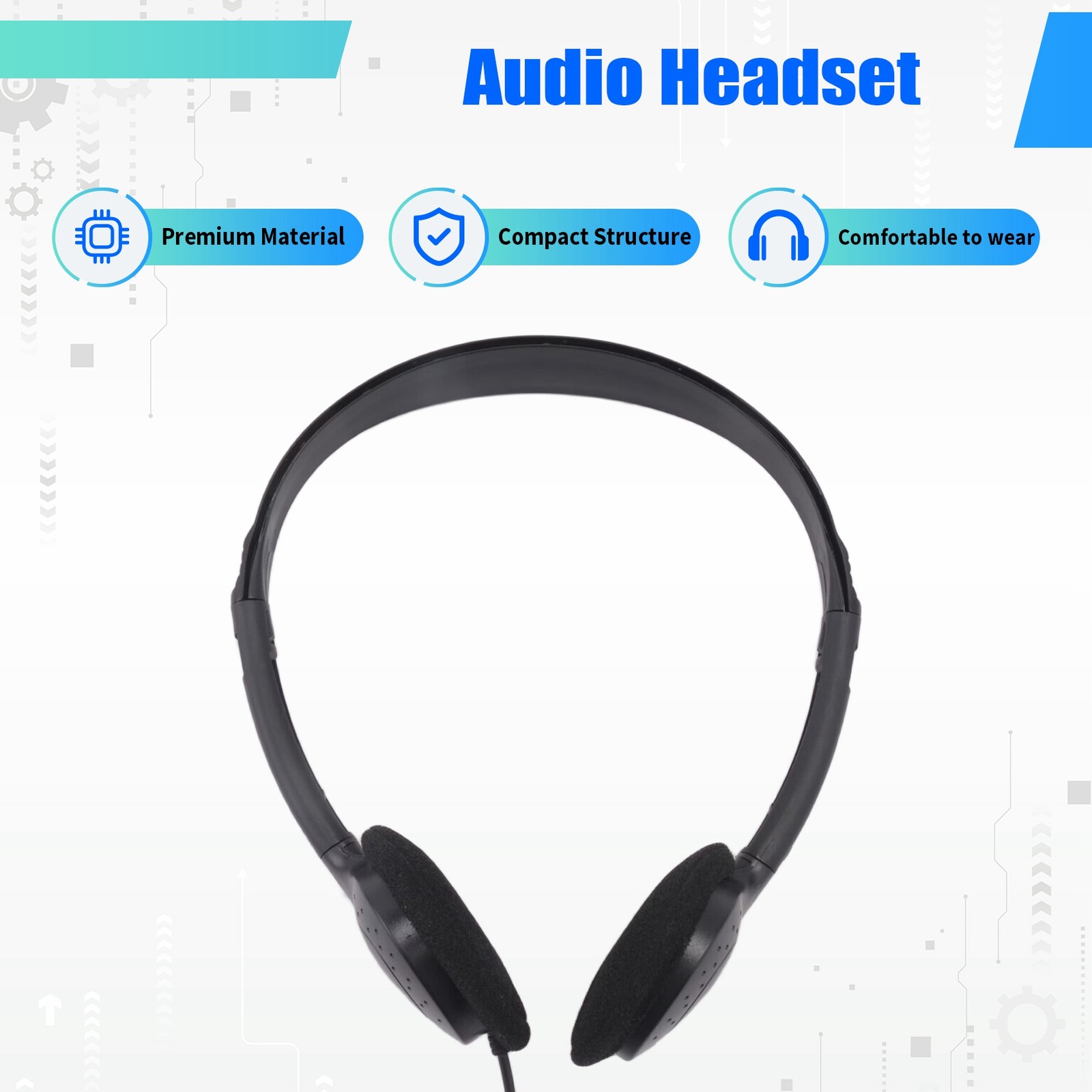Classroom Headphones 10 Pack for Kids School, Earphones 3.5MM Audio Headset2603