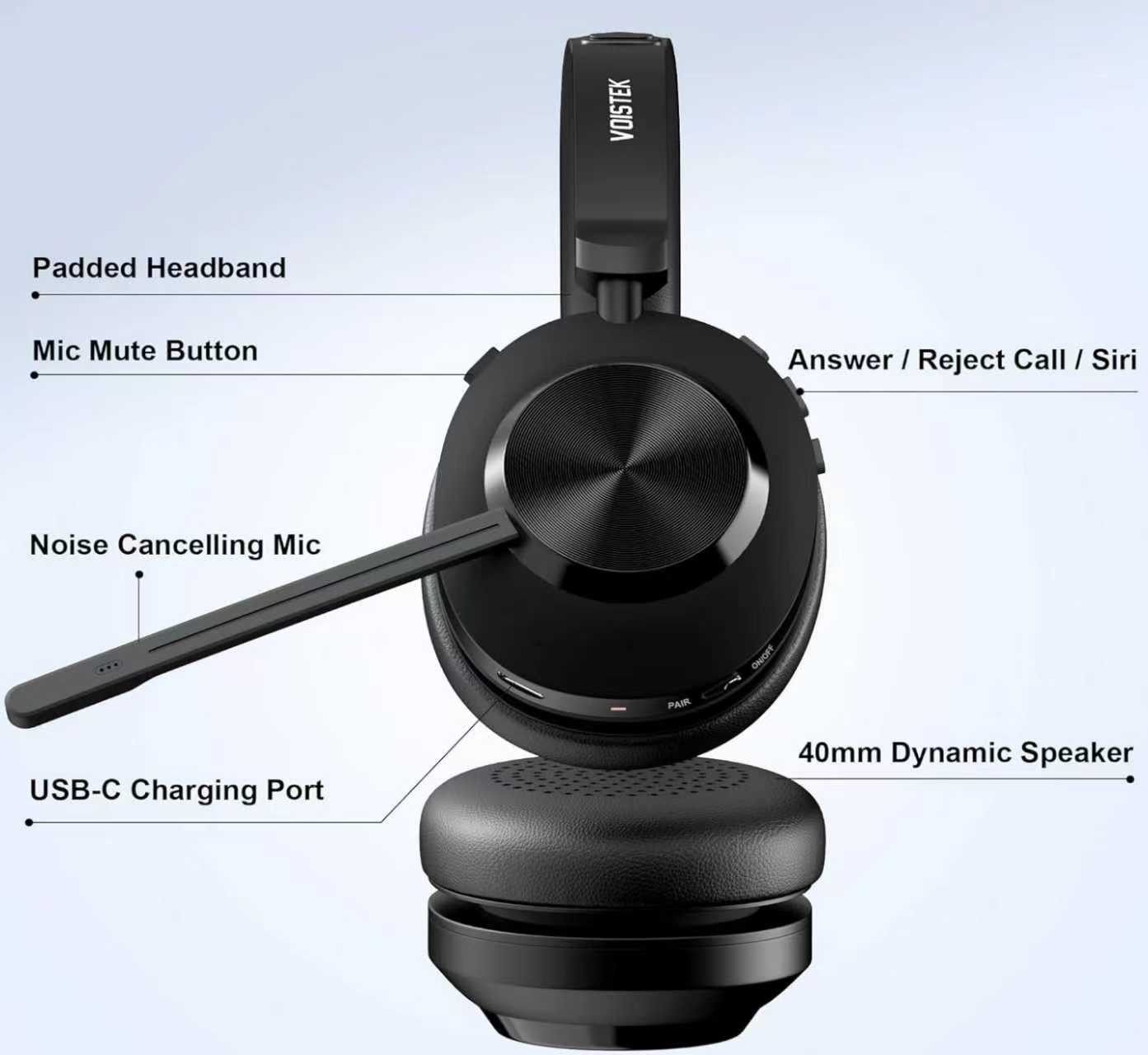 Voistek Gaming Headset 3.5mm with Mic 3D Stereo Sound Headphone for PS4 PS5 XBOX