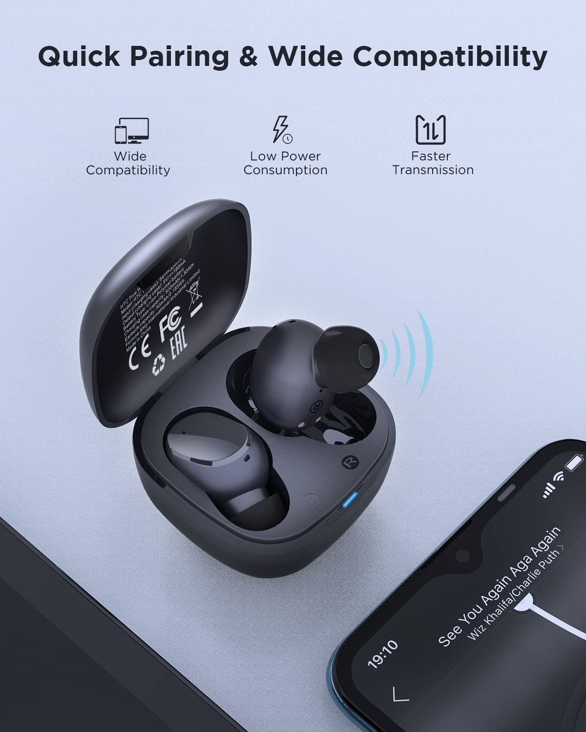 HTC True Wireless Earbuds 6 Bluetooth 5.3 in Ear Stereo Headphones Touch Control