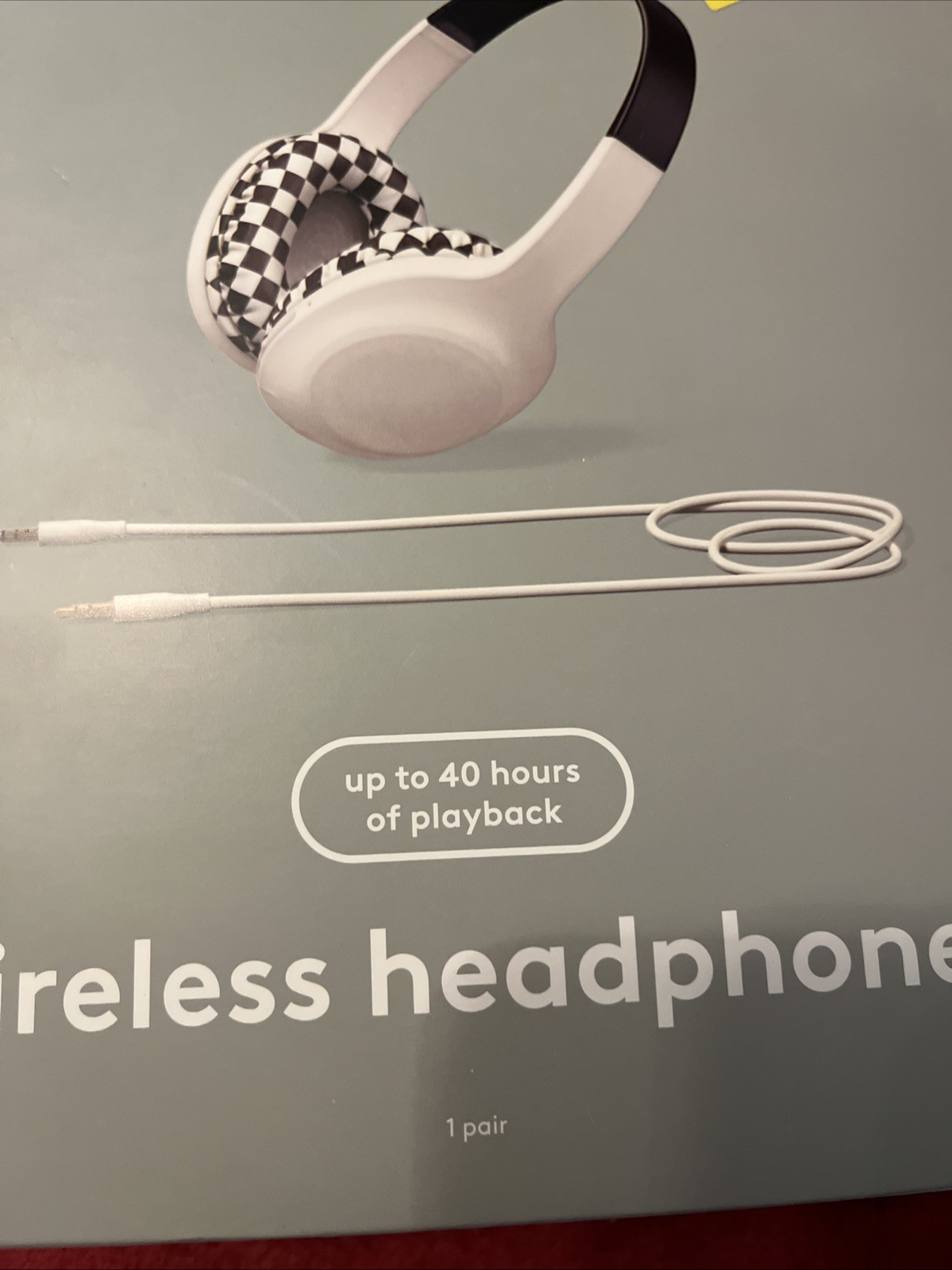 WIRELESS BUILT IN MICROPHONE HEADPHONES BROWN CHECKERED HEYDAY NEW