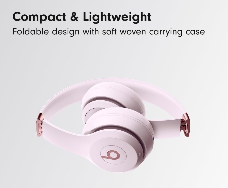 New Beats Solo 4 Wireless Bluetooth On Ear Headphones – Cloud Pink