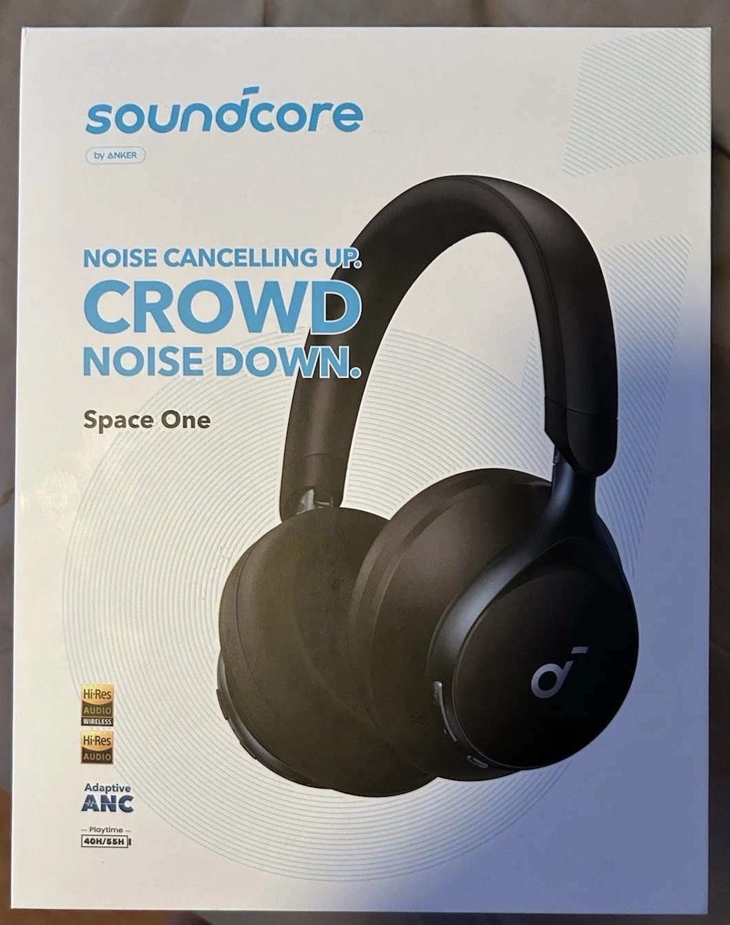 Brand New Soundcore Space One Wireless ANC Over-Ear Headphones Black USB-C 3.5mm