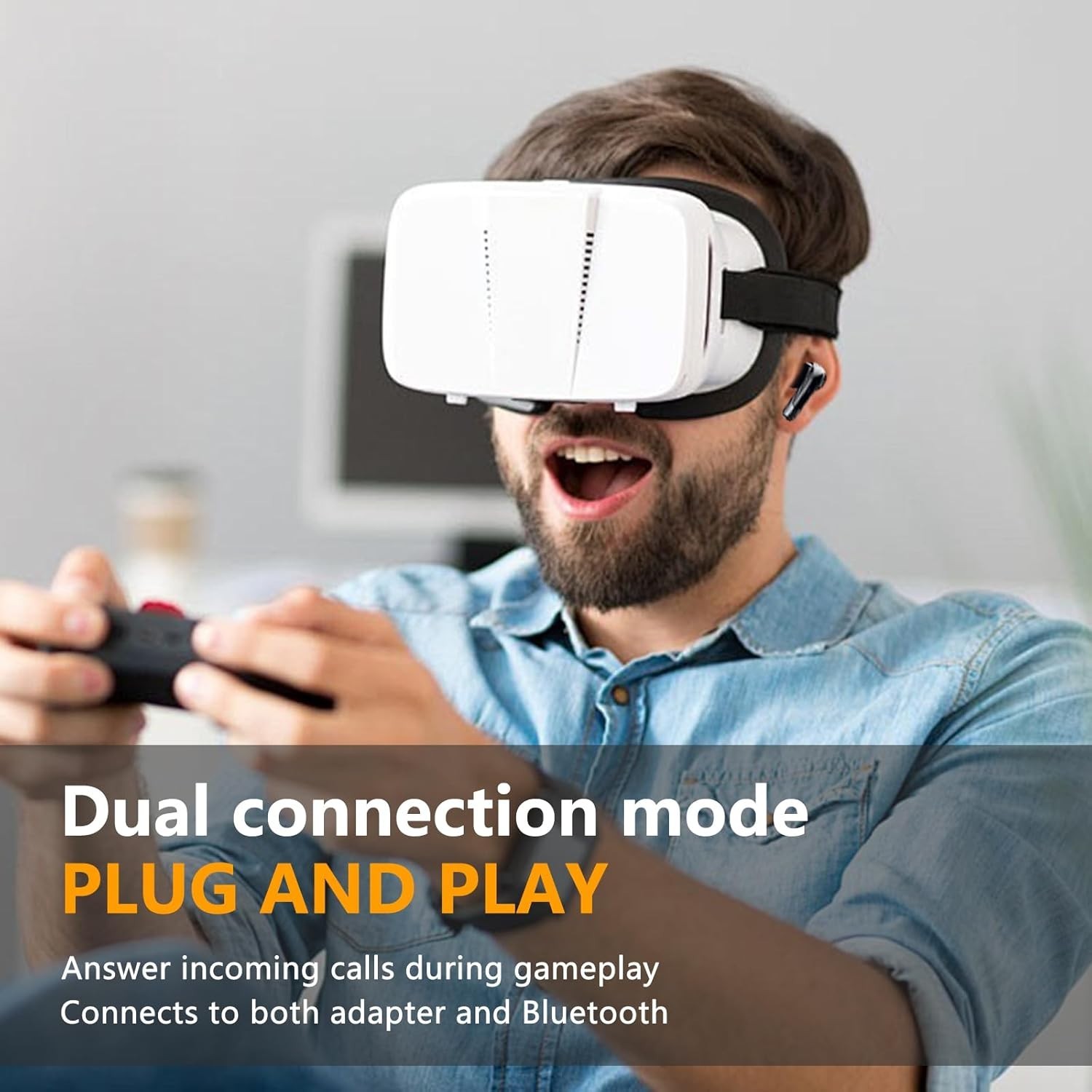 PM6 Wireless Gaming Earbuds Headphones Bluetooth 2.4Ghz for PC Switch Steam Deck
