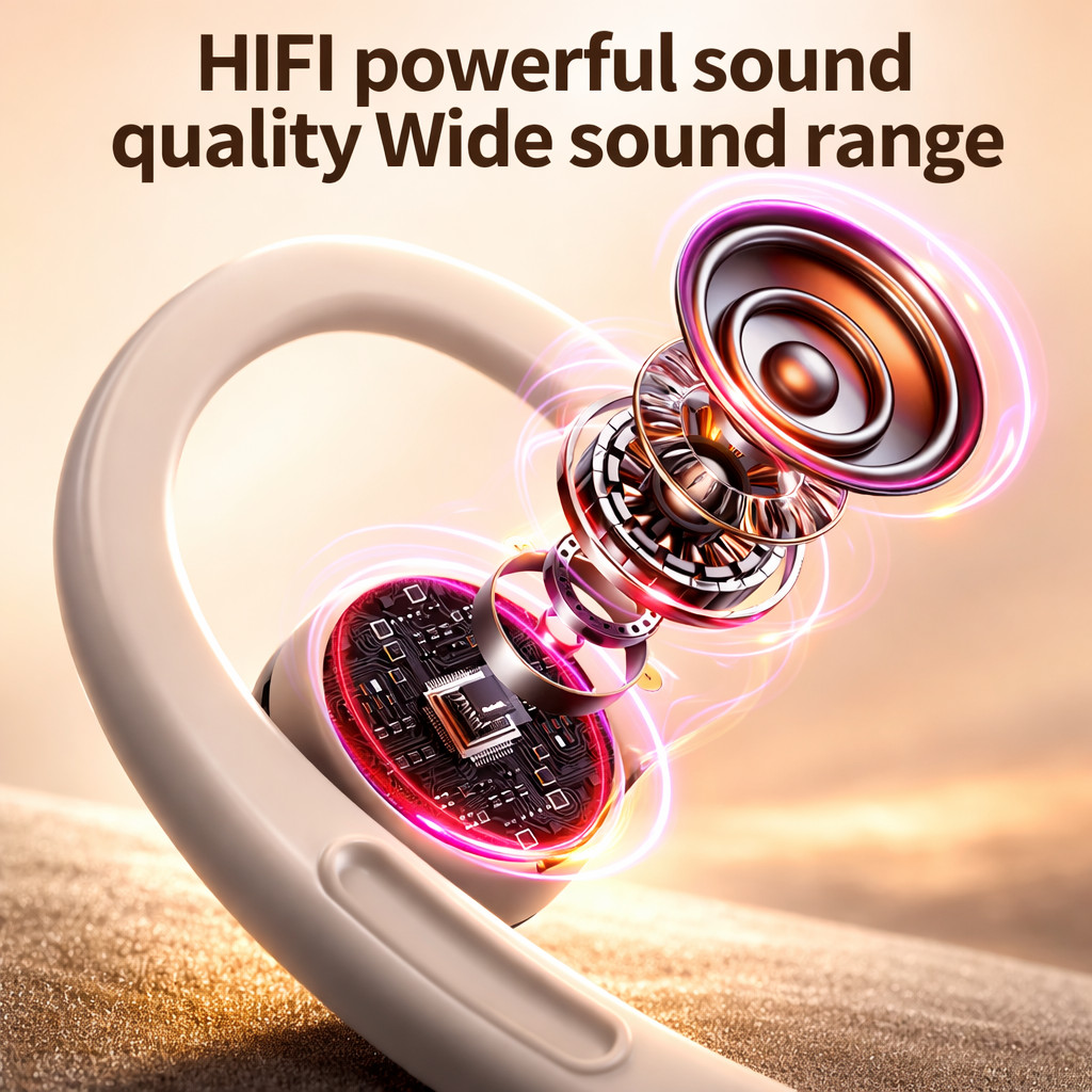 Open Ear Bluetooth 5.4 Headphones Wireless Earbuds For Sports Gym
