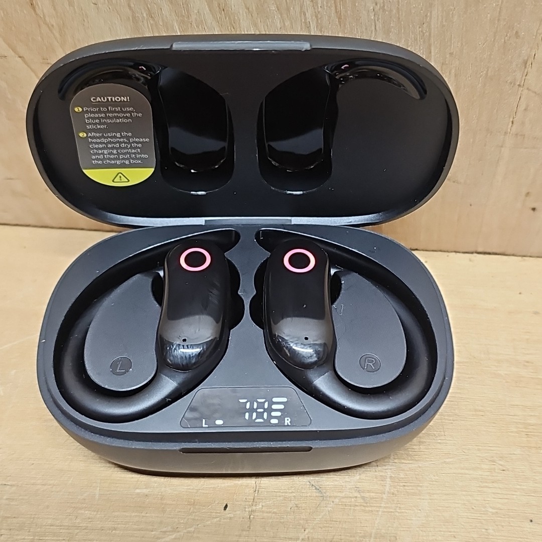 GNMN V7 Bluetooth Wireless Earbuds Set Black Charger Cable NOT Included TESTED
