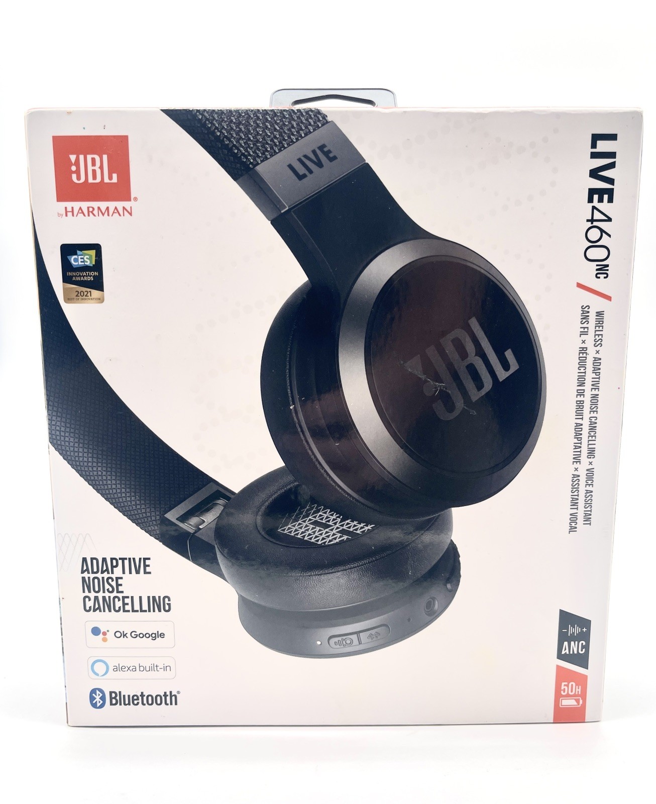 JBL Live 460NC Adaptive Noise Cancelling Bluetooth Headphones – Black