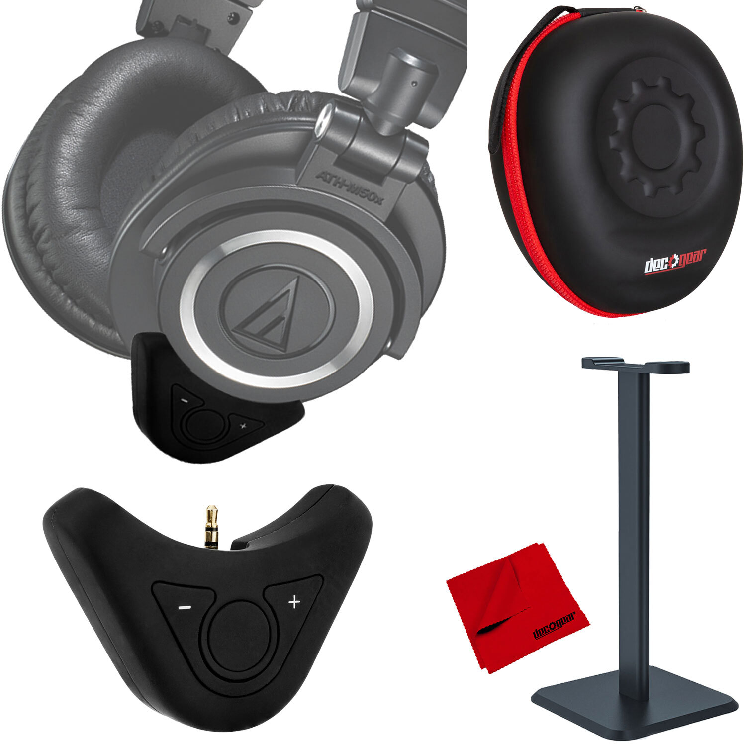 Deco Gear Bluetooth Adapter for Audio-Technica M50X Headphones + Deco Gear Case