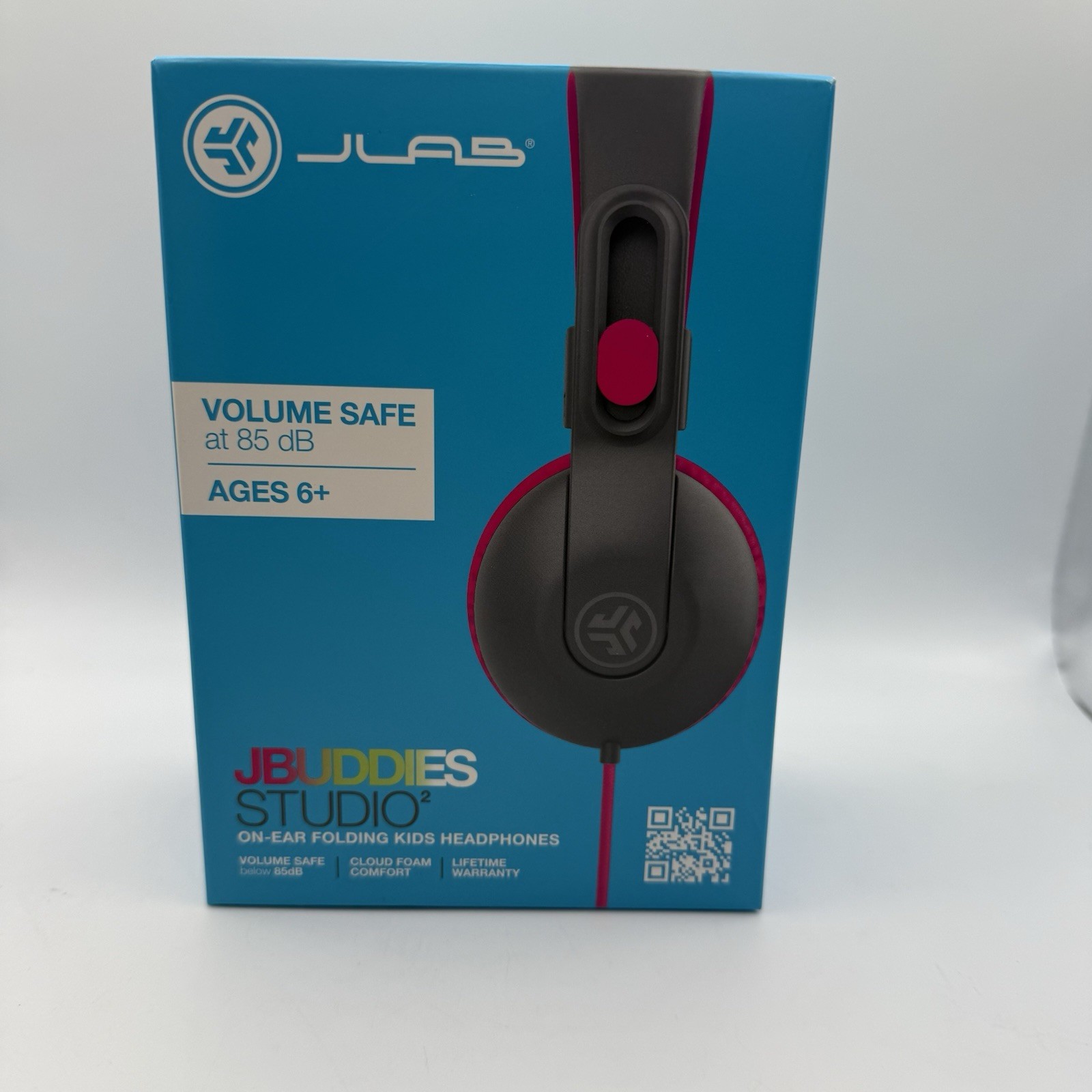 JLab JBuddies Studio 2 Kids Headphones 85dB Volume Safe Pink New In Box