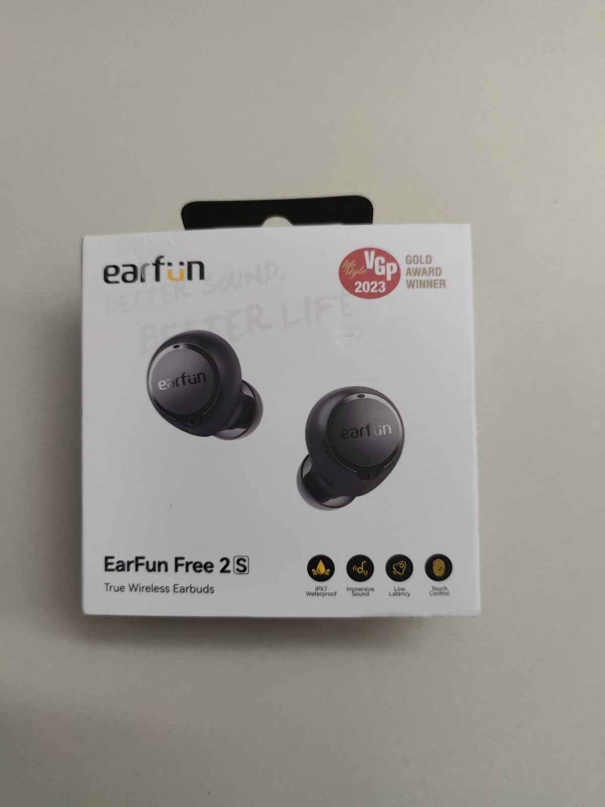 EarFun Free 2S True Wireless Earbuds IPX7 Waterproof Touch Control, Black