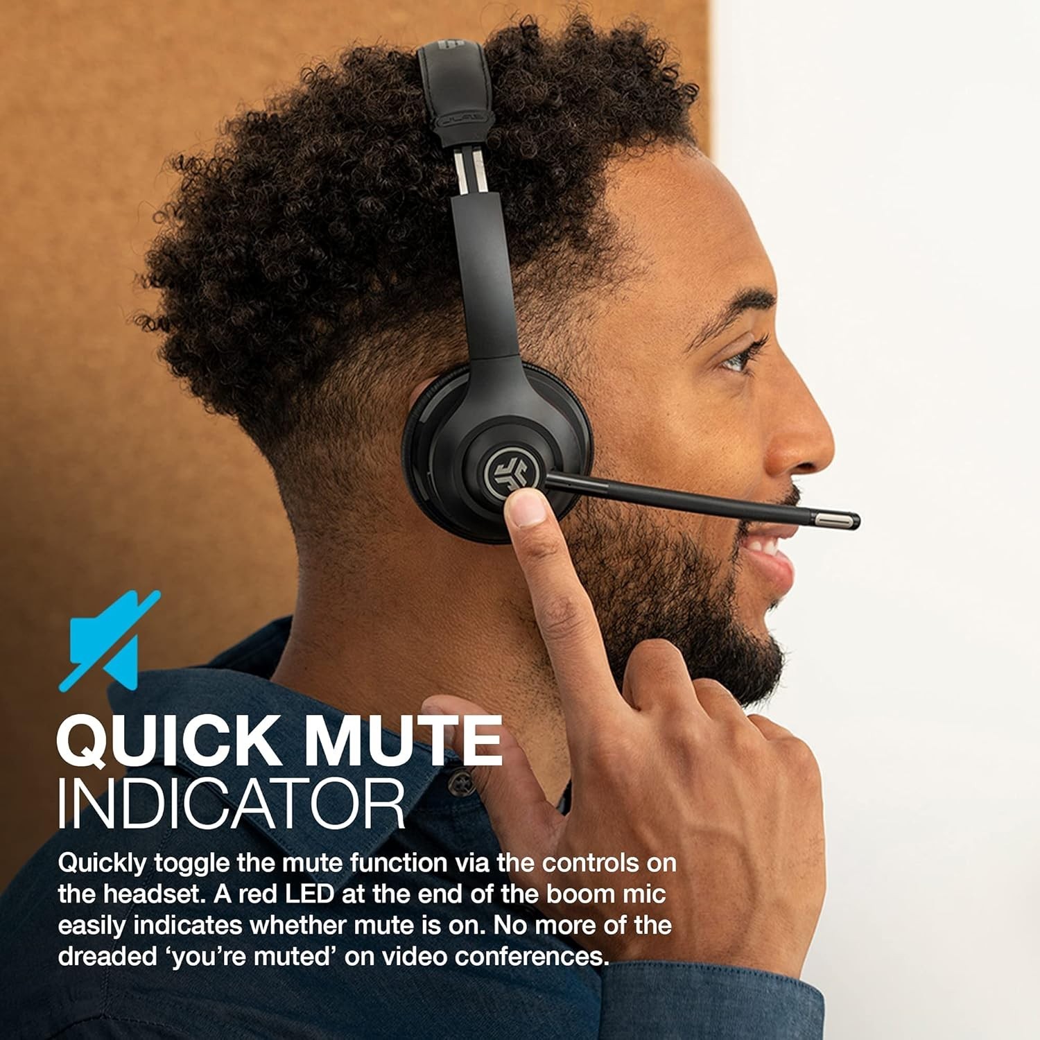JLab Go Work HBGOWORKRBLK4 Wireless On-Ear Headphones