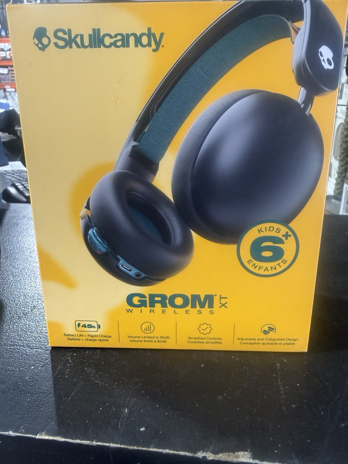 New/Sealed – Skullcandy Grom XT Bluetooth Headphones for Children, Black