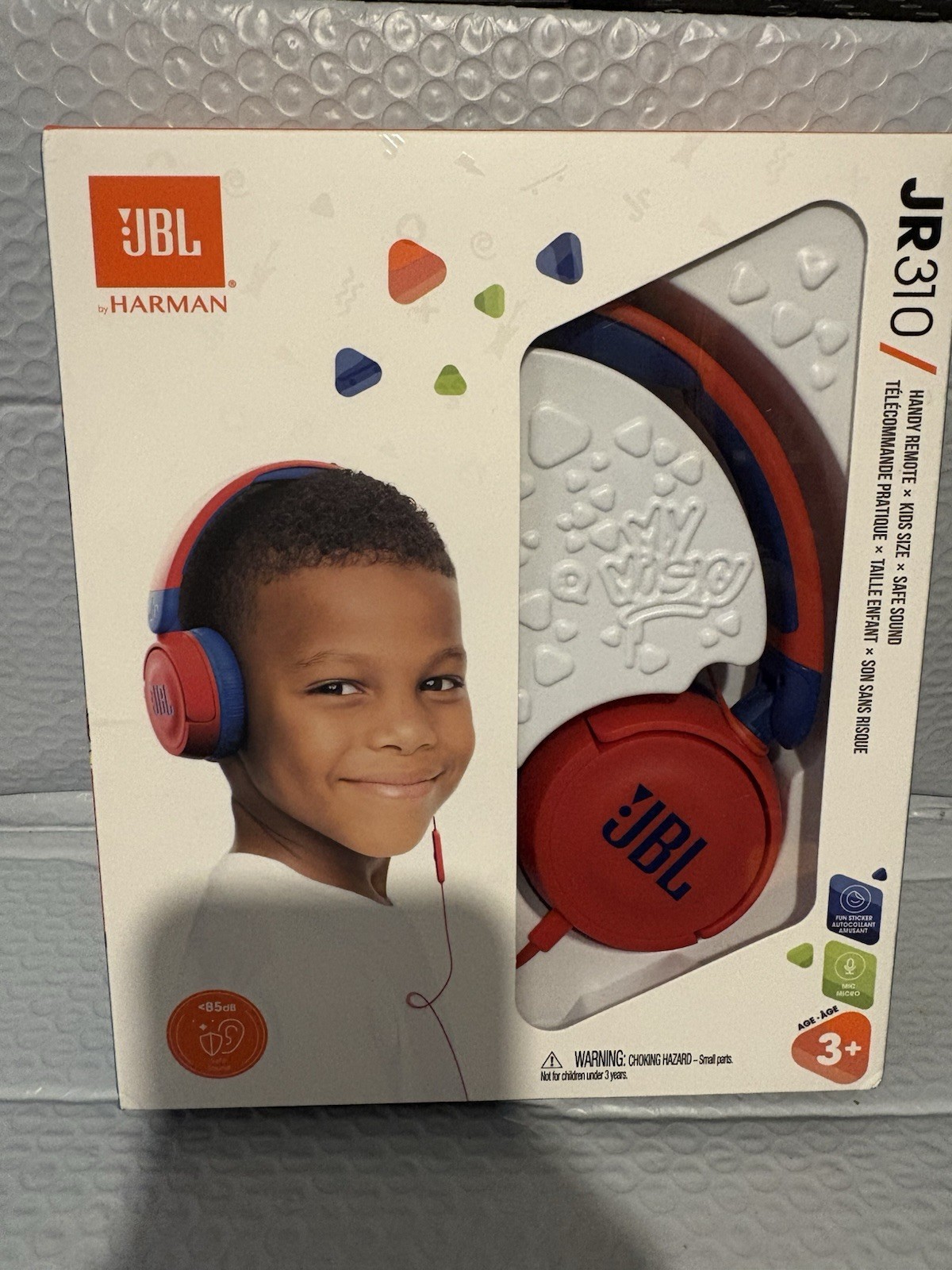 JBL JR310 Kids Wired Headphones Safe Sound 85dB w/Mic Red Blue New Sealed