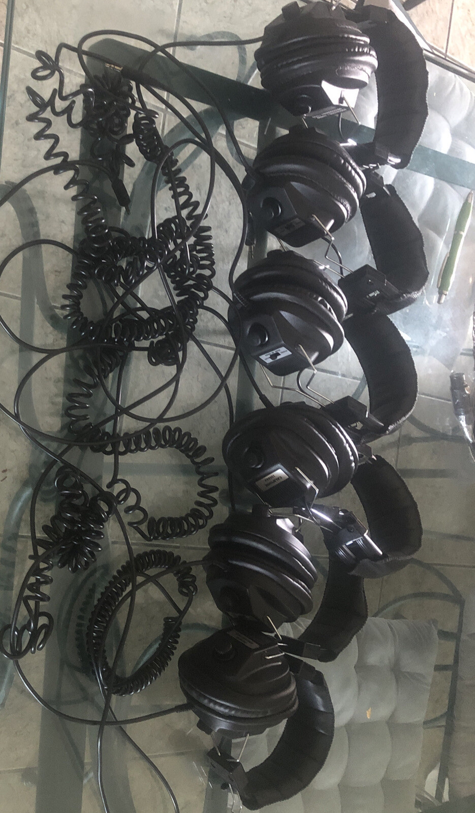 Lot Of 6 Califone 3068AV Switchable Stereo/Mono Headphones, 6 Ft Cord, School