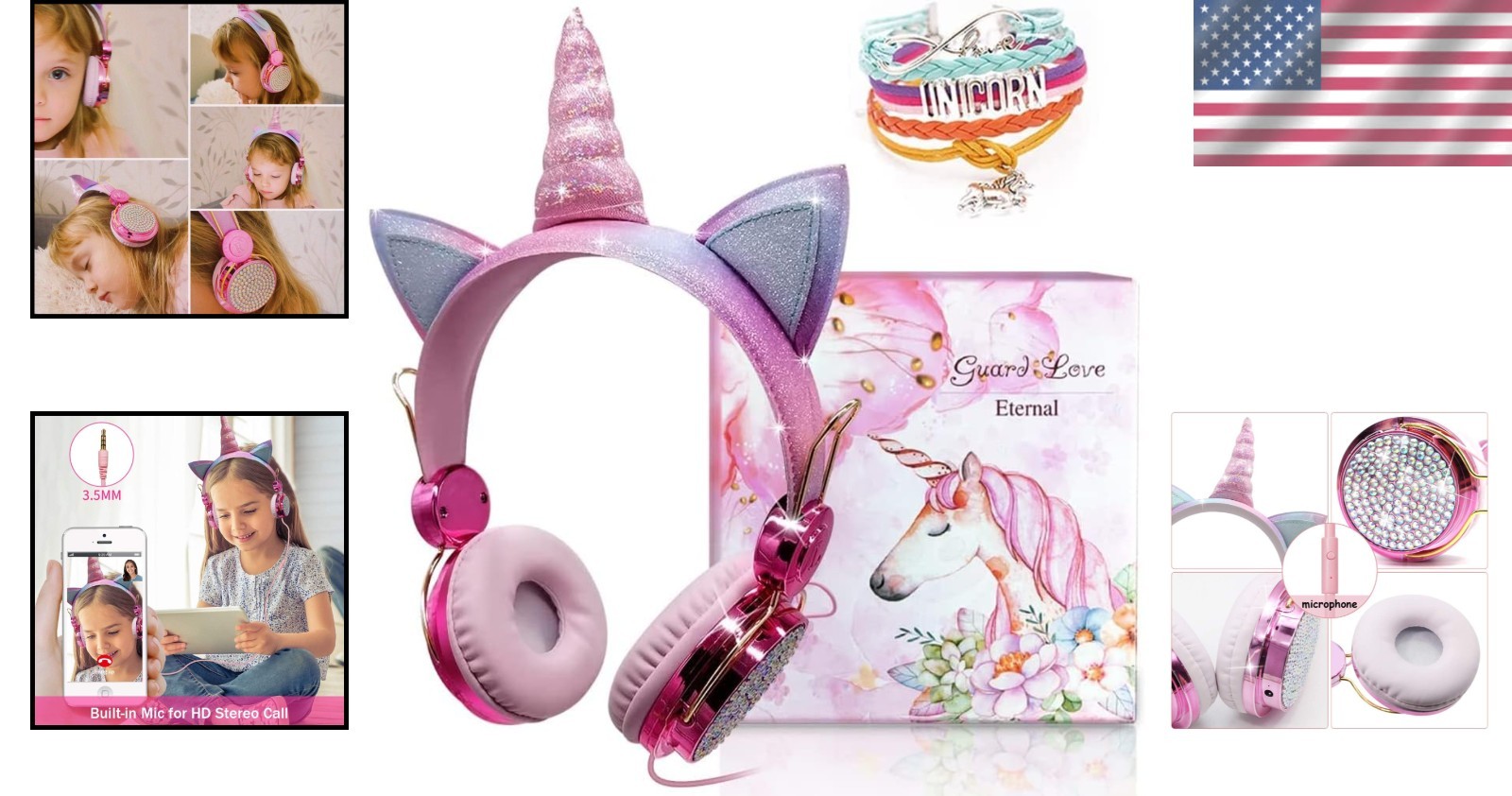 Adjustable Headband Wired Headphones for Girls