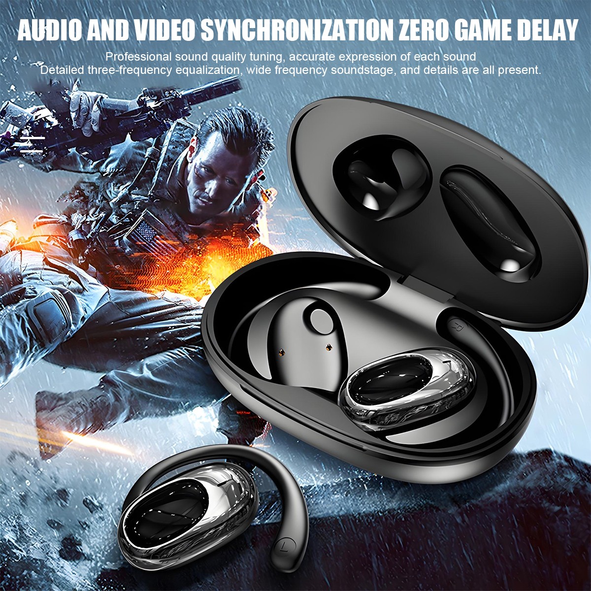 OWS LCD Bluetooth V5.4 Earbuds Wireless Headphones Earphone Touch For All Phone