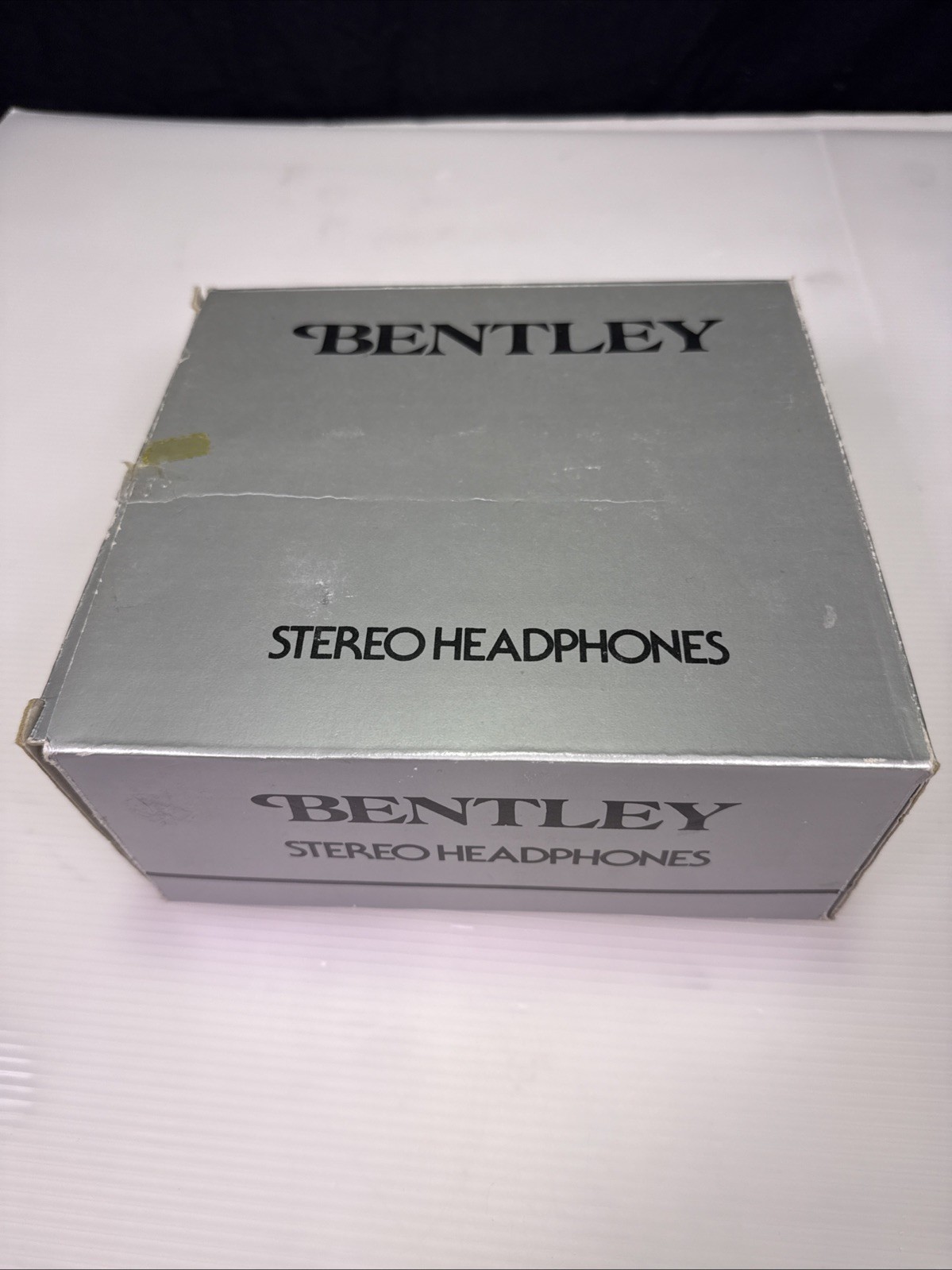 Vintage 80s Bentley Wired Headband Stereo Headphones Black Over the Ear