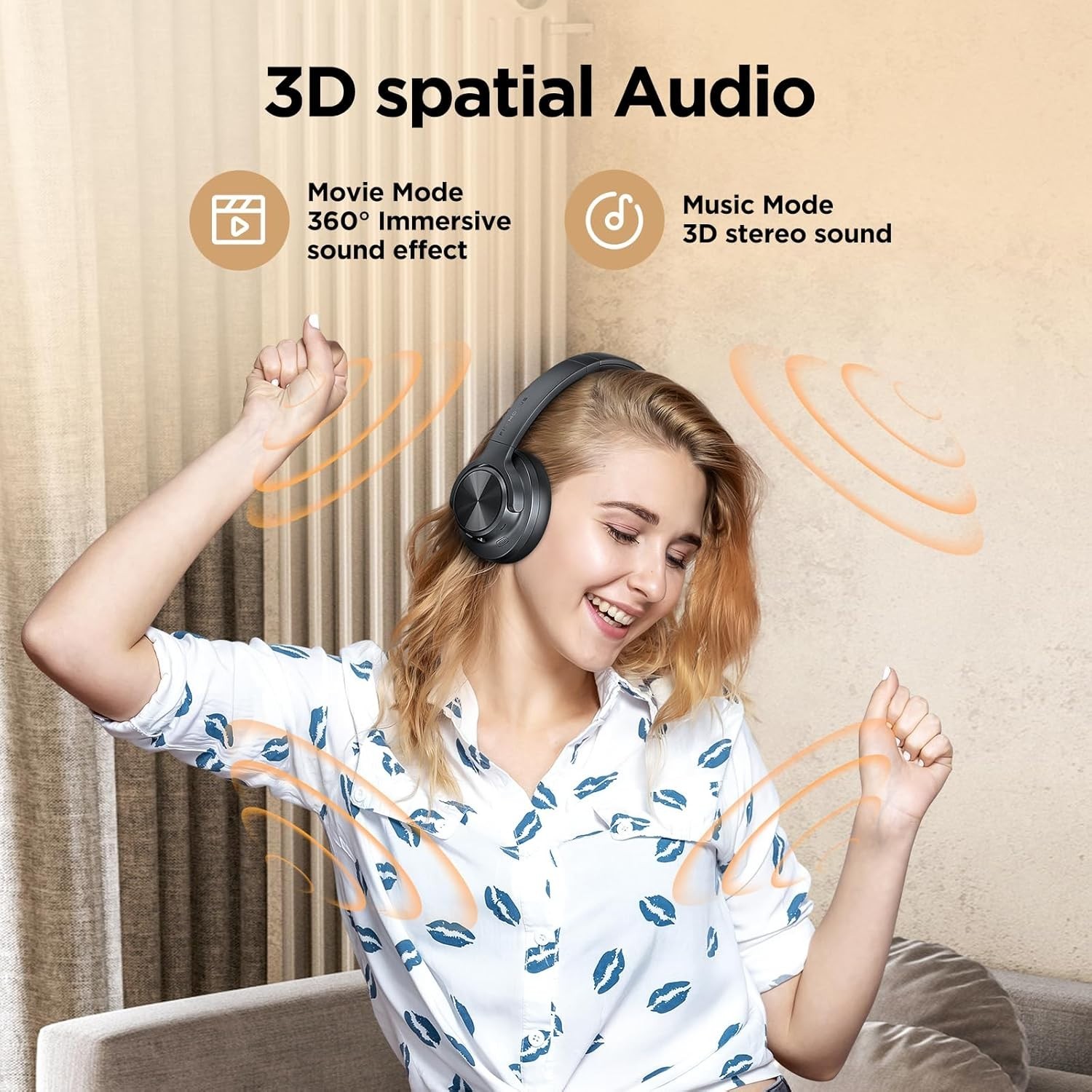 Comfort Fit Noise Cancelling Headphones – Wireless, Deep Bass, App Customization