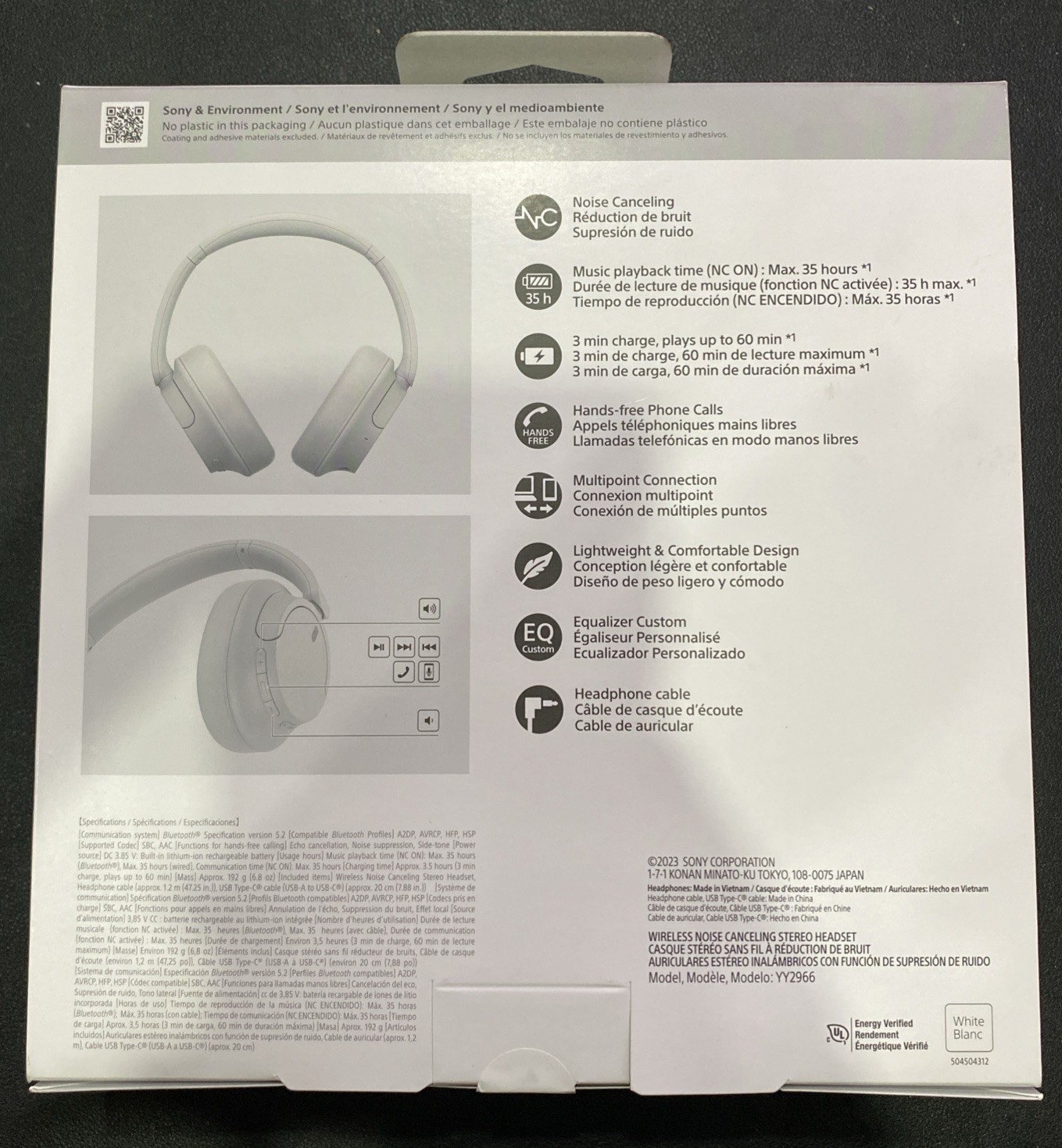 Sony WH-CH720N Noise Canceling Wireless Headphones – White